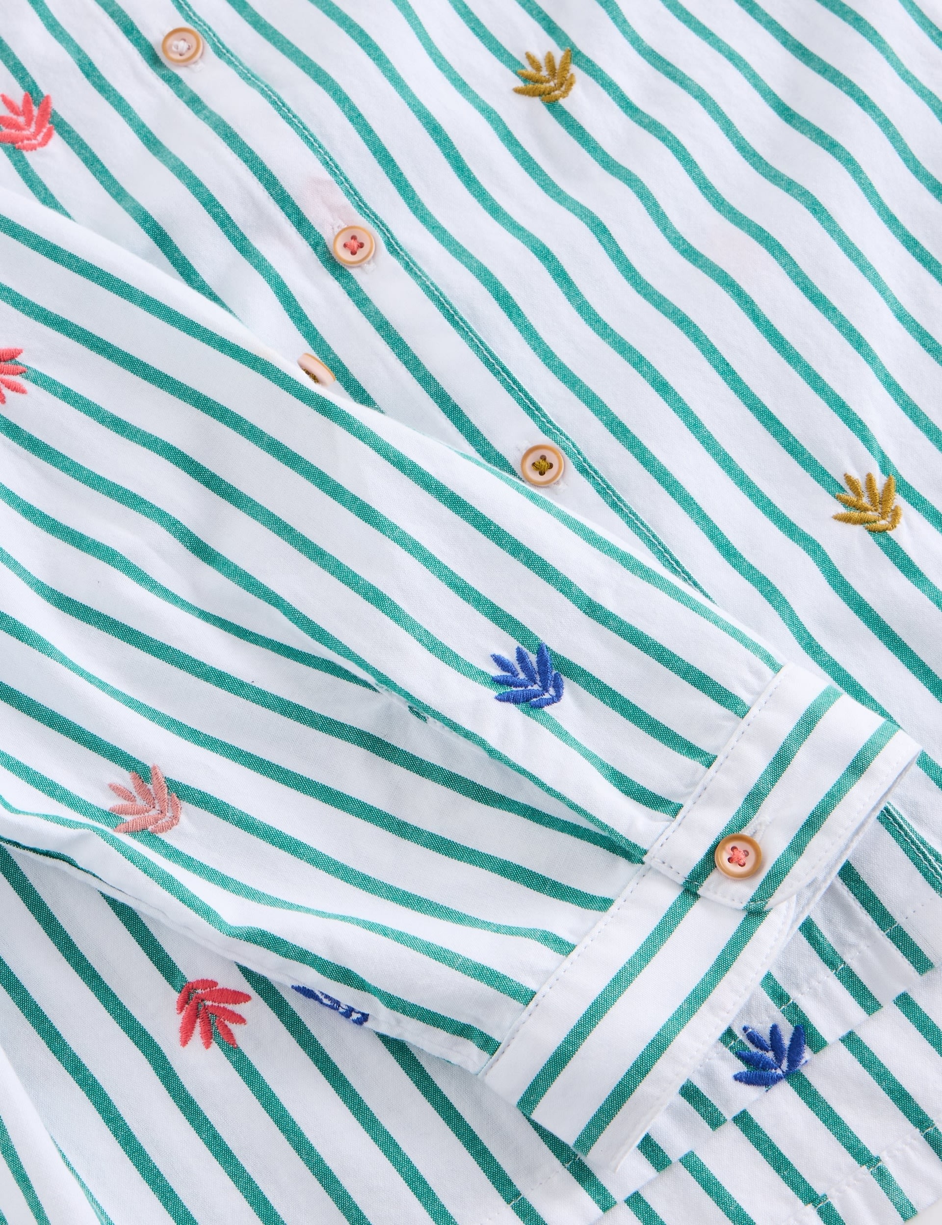 Pure Cotton Striped Embroidered Shirt 6 of 6