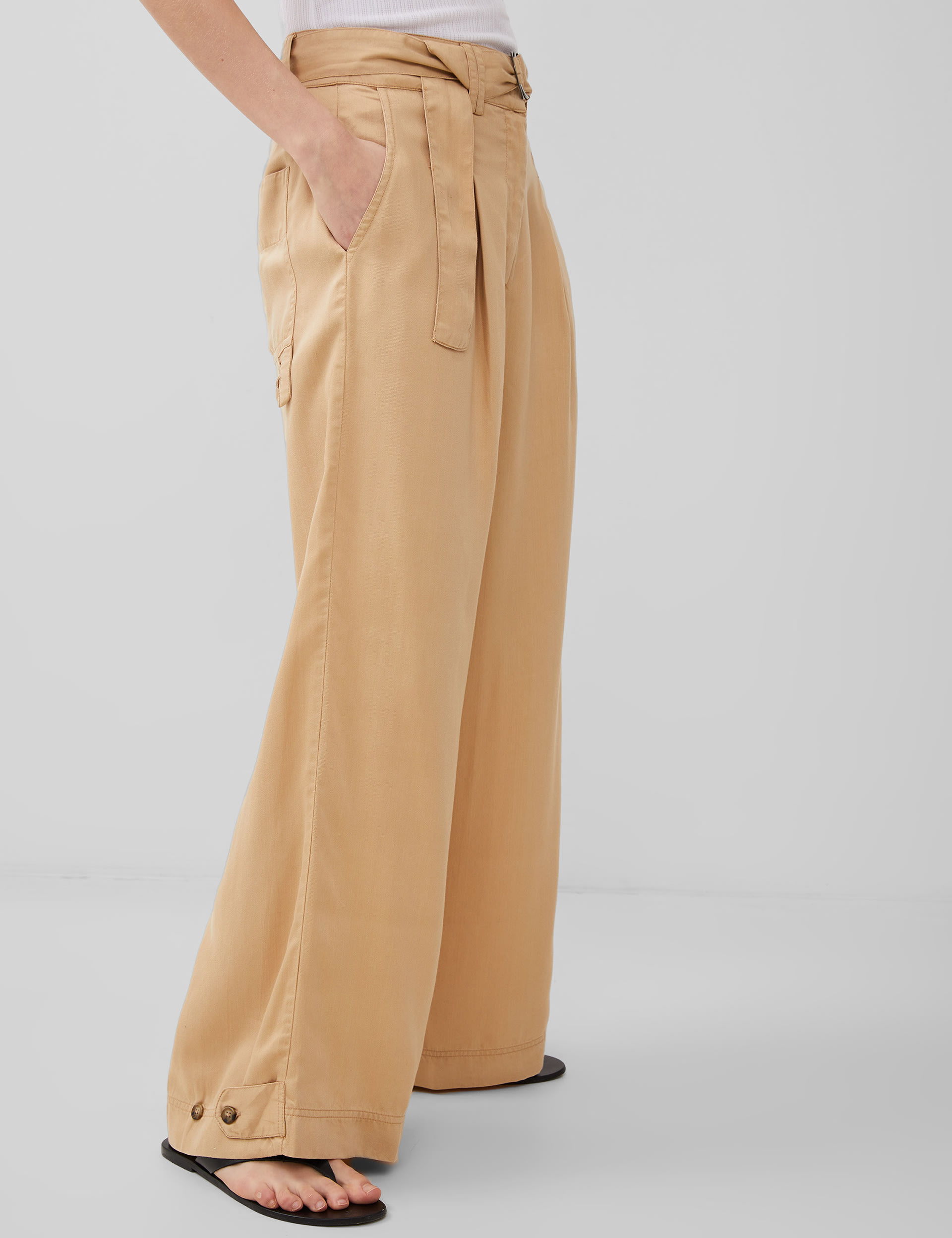 Pure lyocell™ Belted Wide Leg Trousers 3 of 4