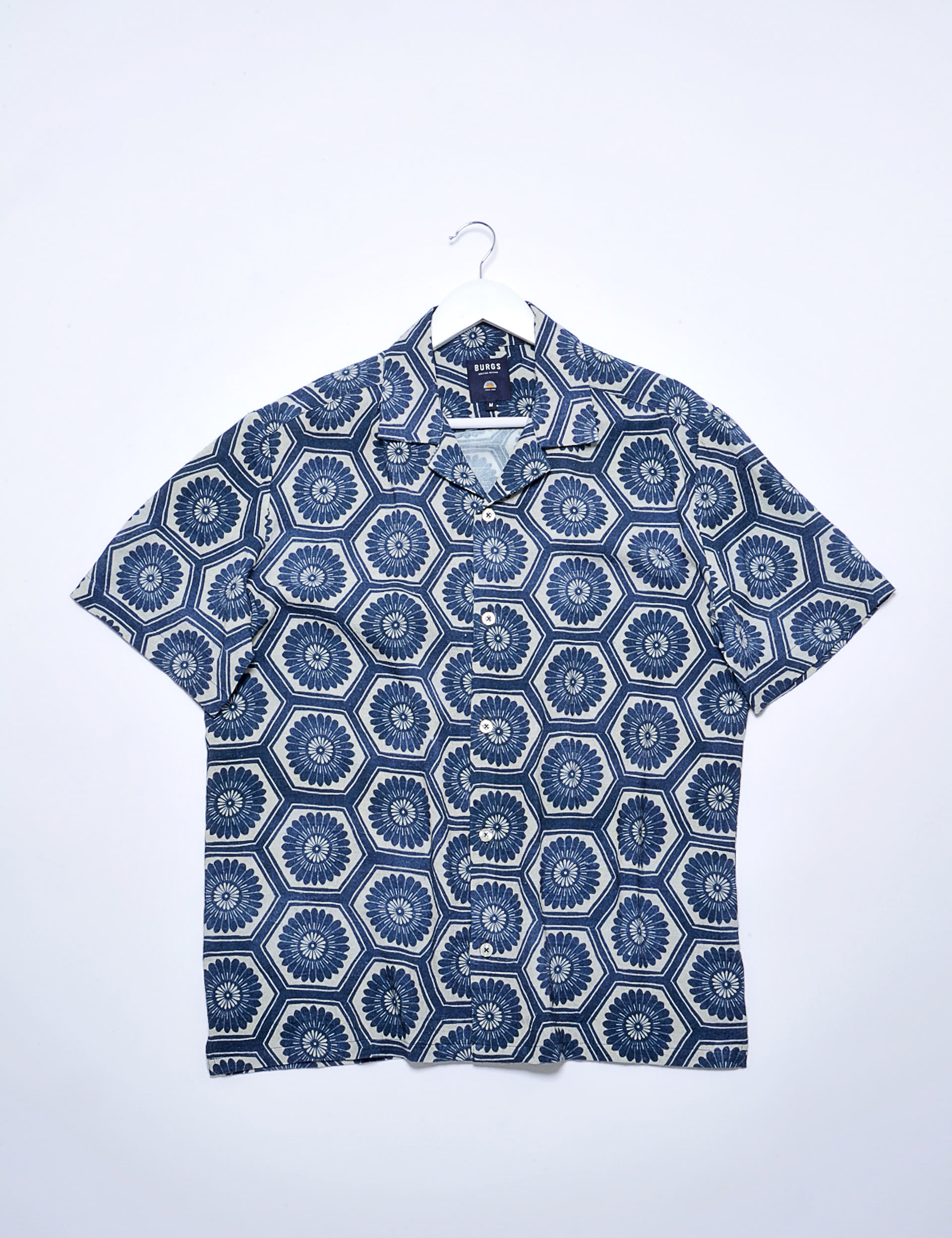 Linen Blend Floral Geometric Print Shirt 2 of 6