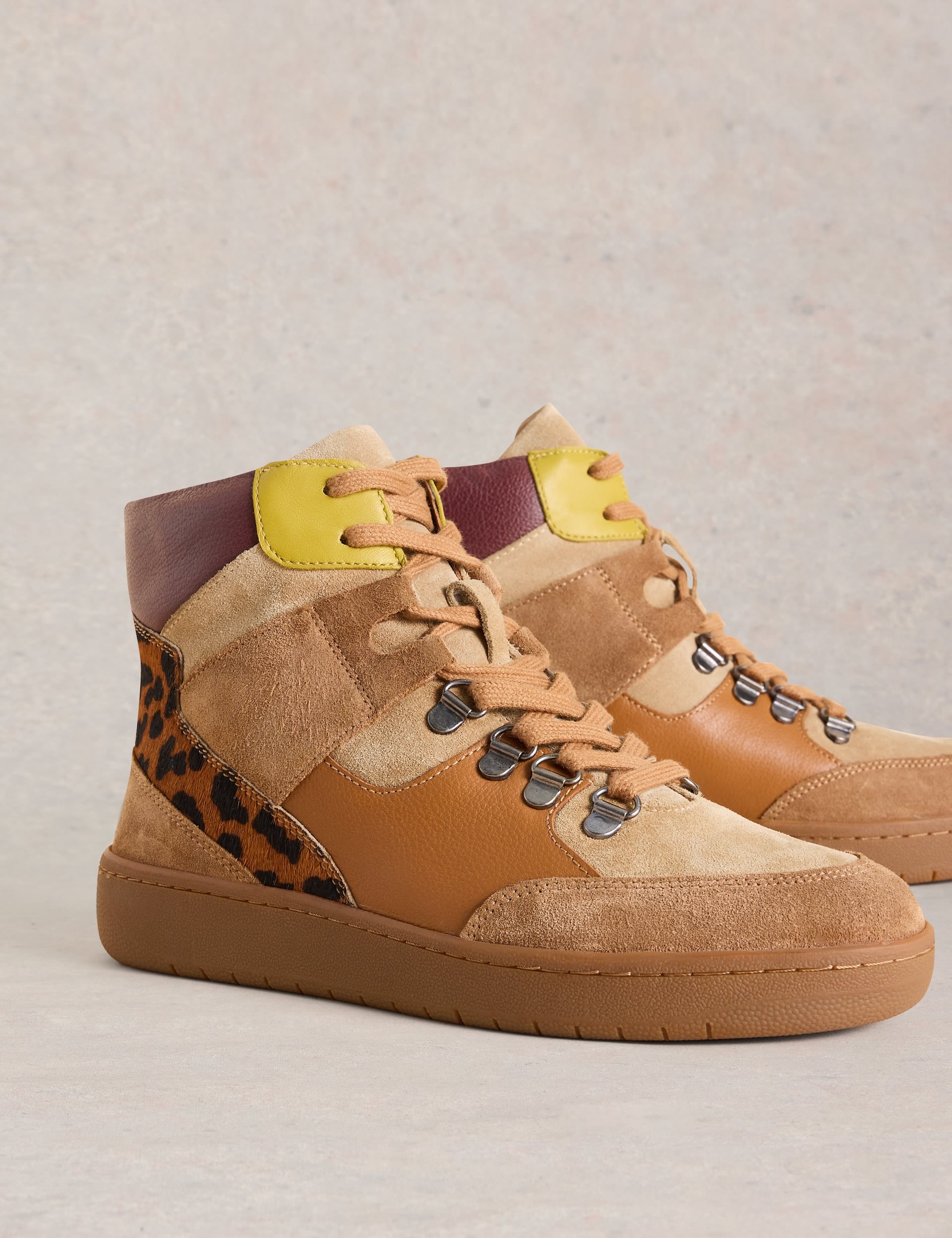 Leather Leopard Print High Top Trainers 4 of 4