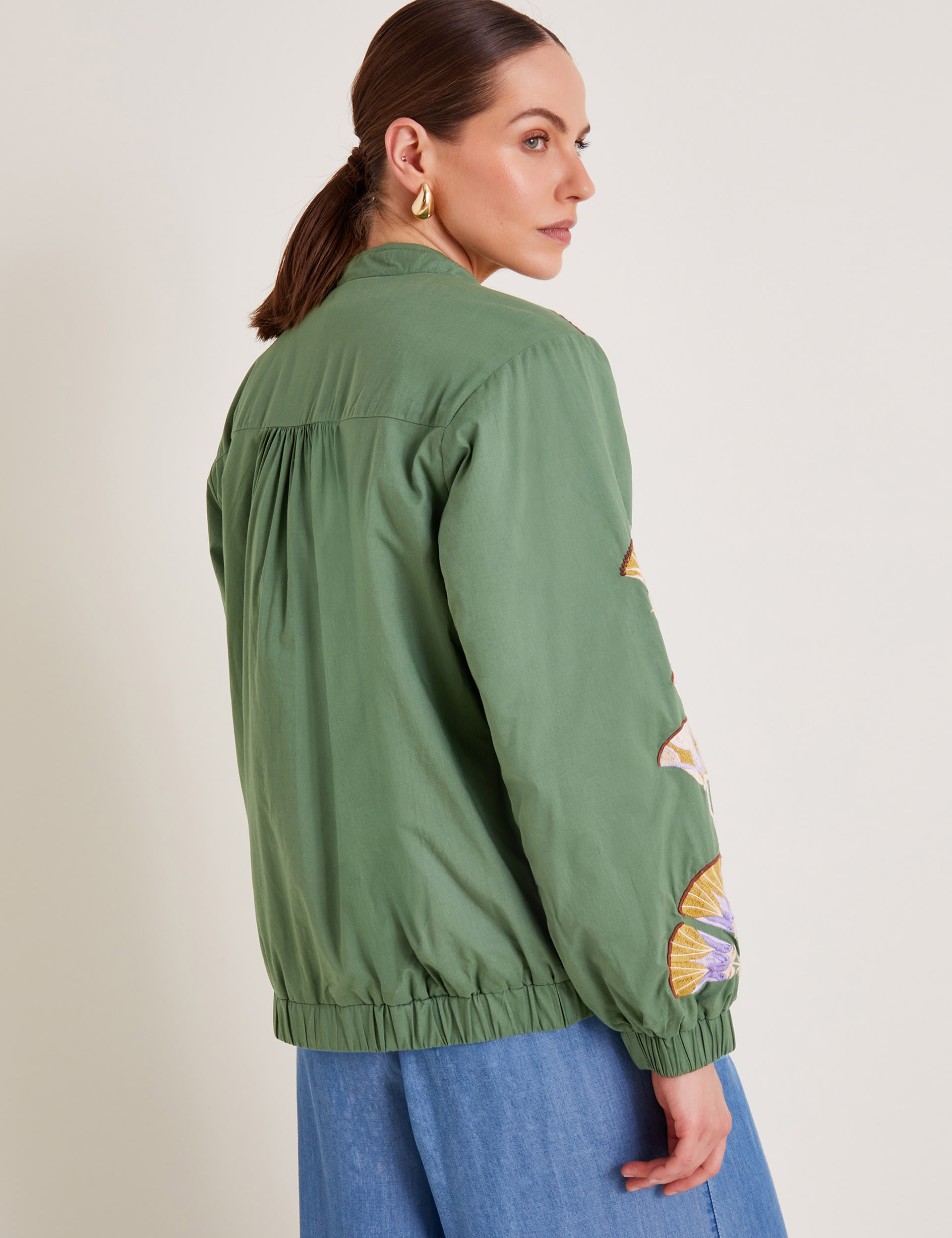 Pure Cotton Embroidered Bomber Jacket 3 of 5