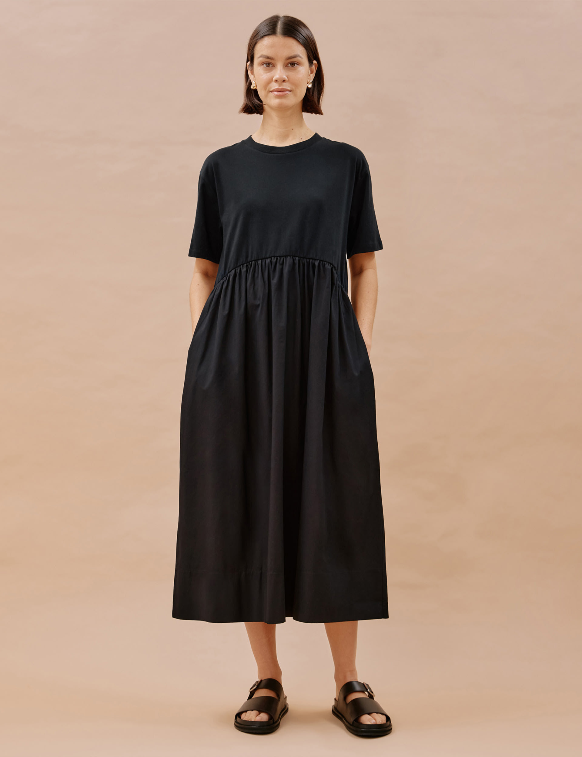 Pure Cotton Midi Waisted T-Shirt Dress 1 of 4