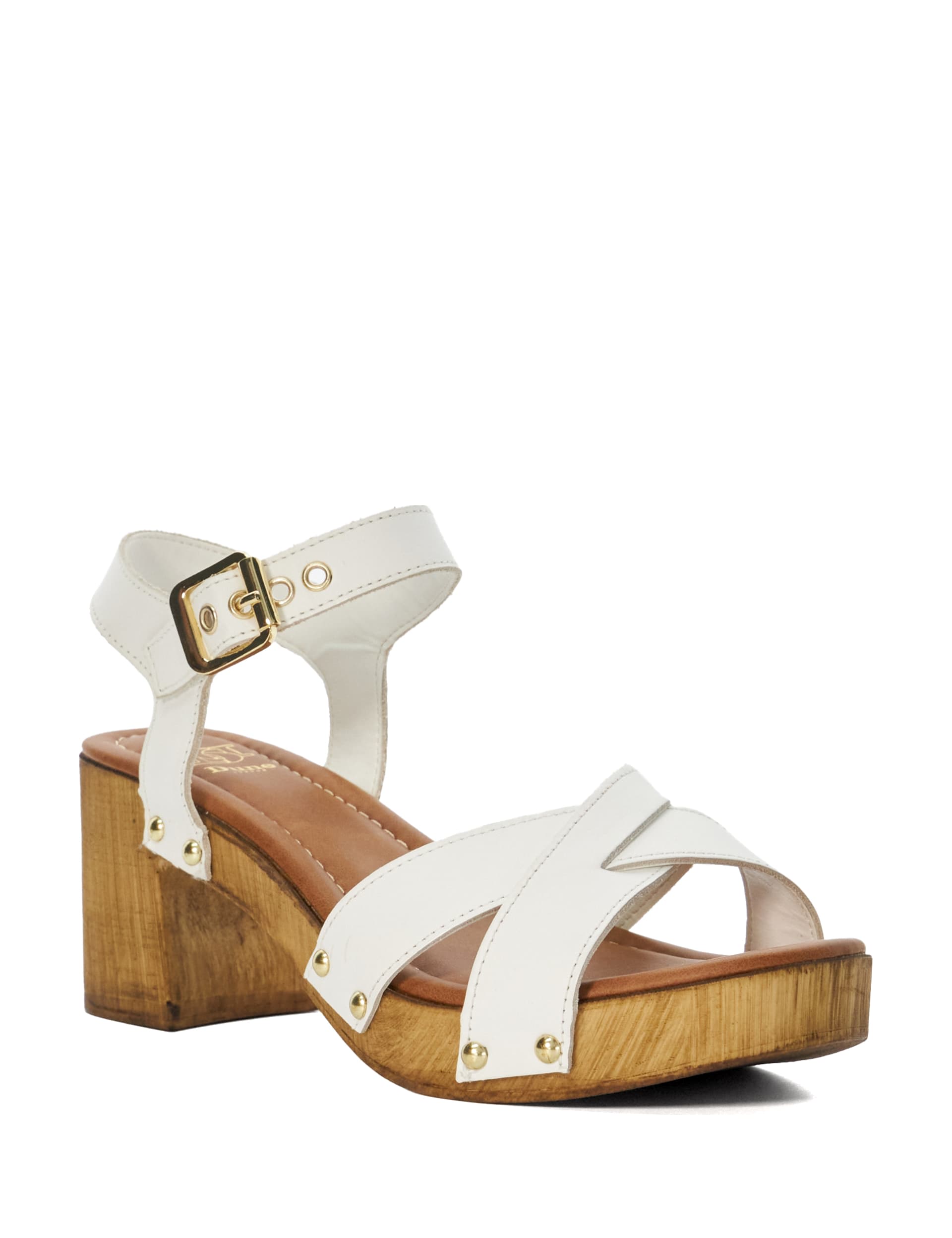 Leather Ankle Strap Block Heel Sandals 2 of 5