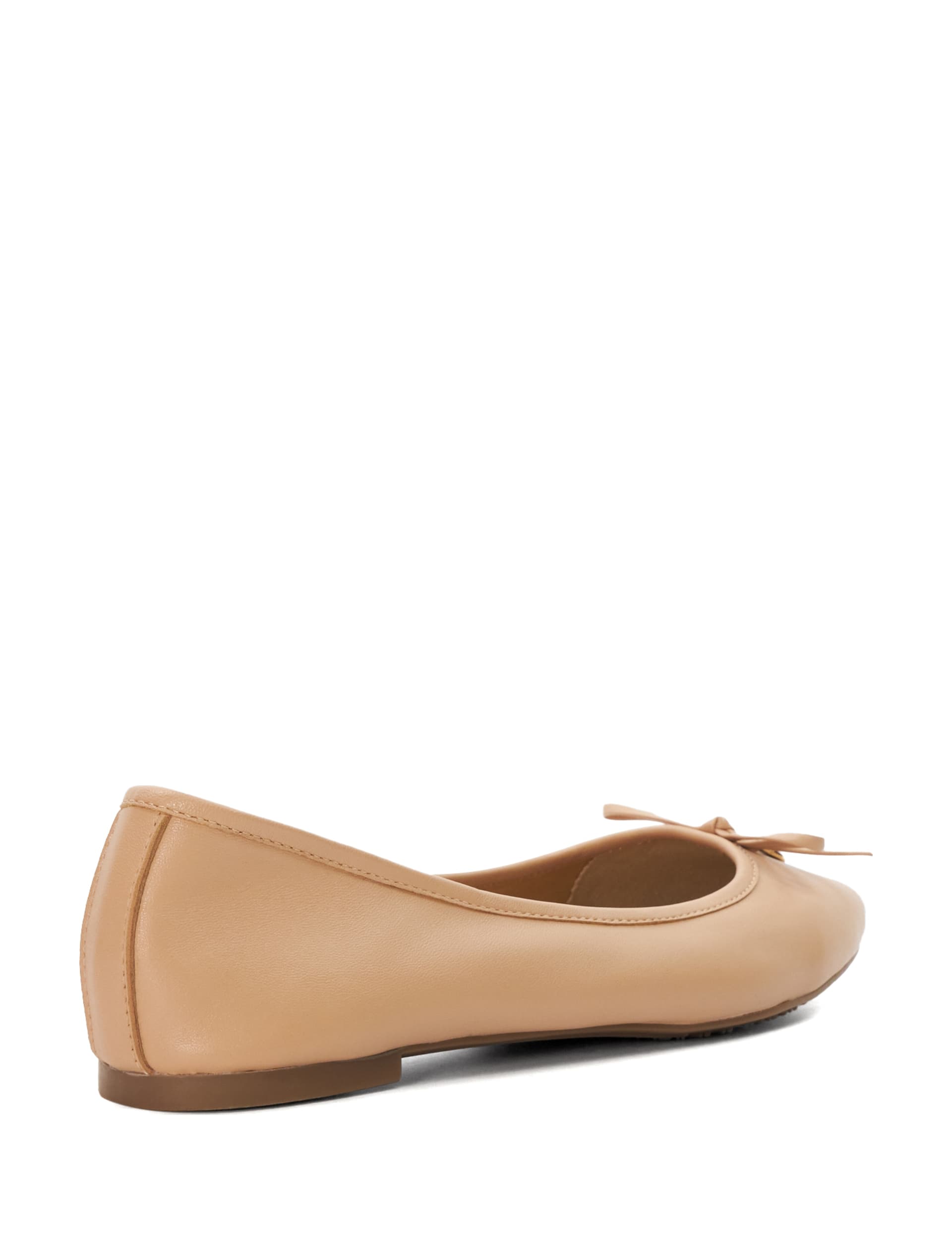 Leather Bow Flat Ballet Pumps 3 of 5