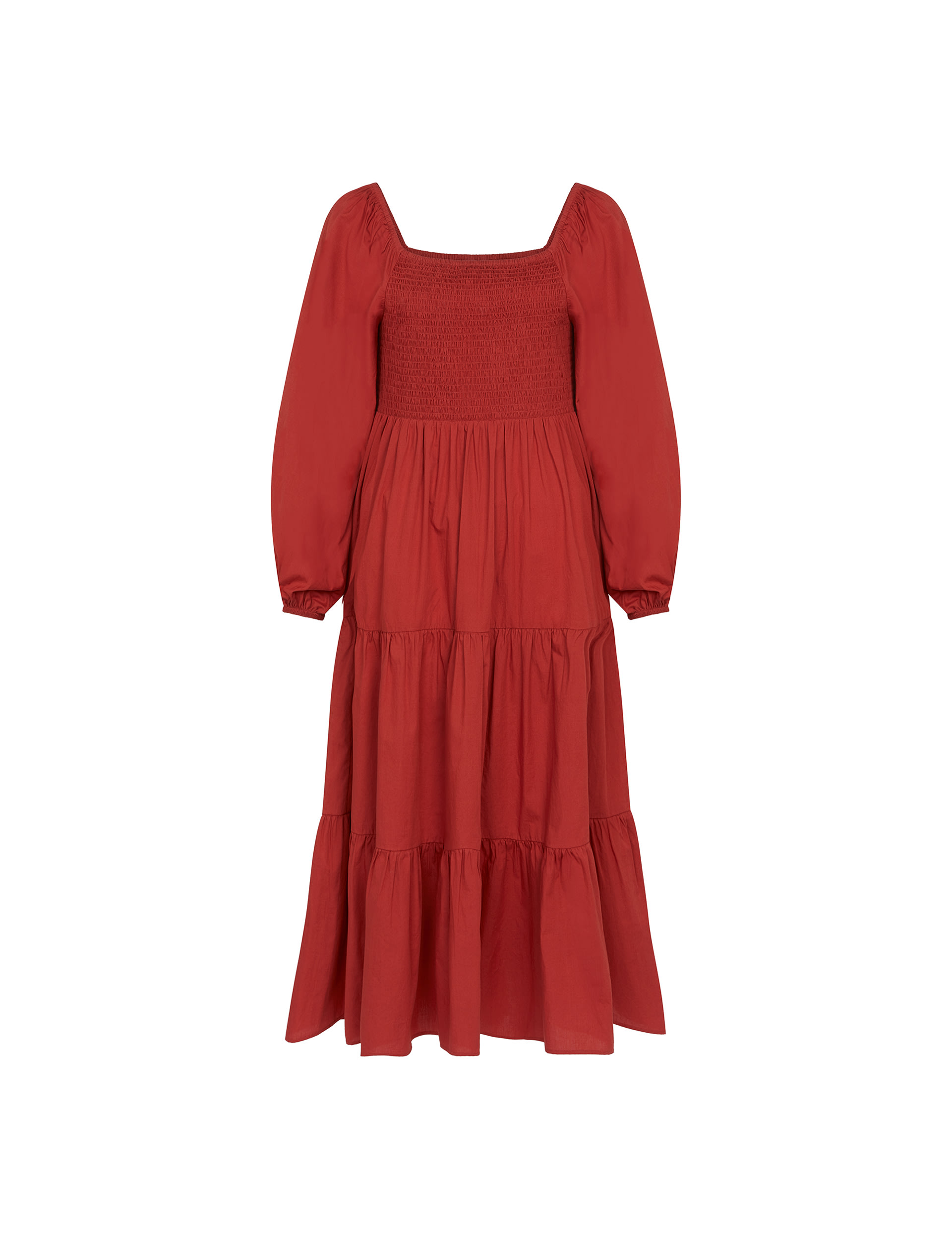 Pure Cotton Square Neck Midi Tiered Dress | Finery London | M&S