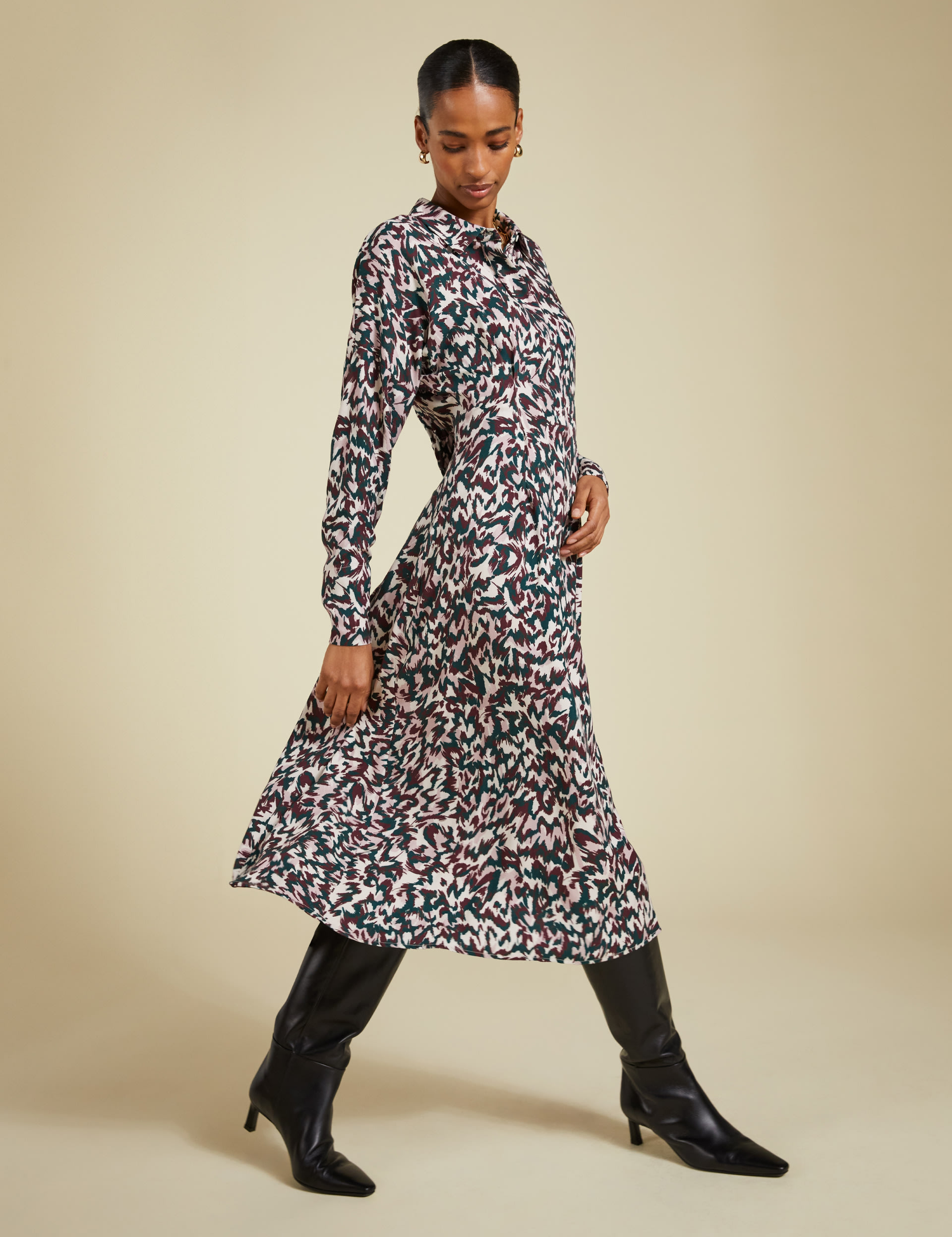 Printed Midi Shirt Dress 4 of 6