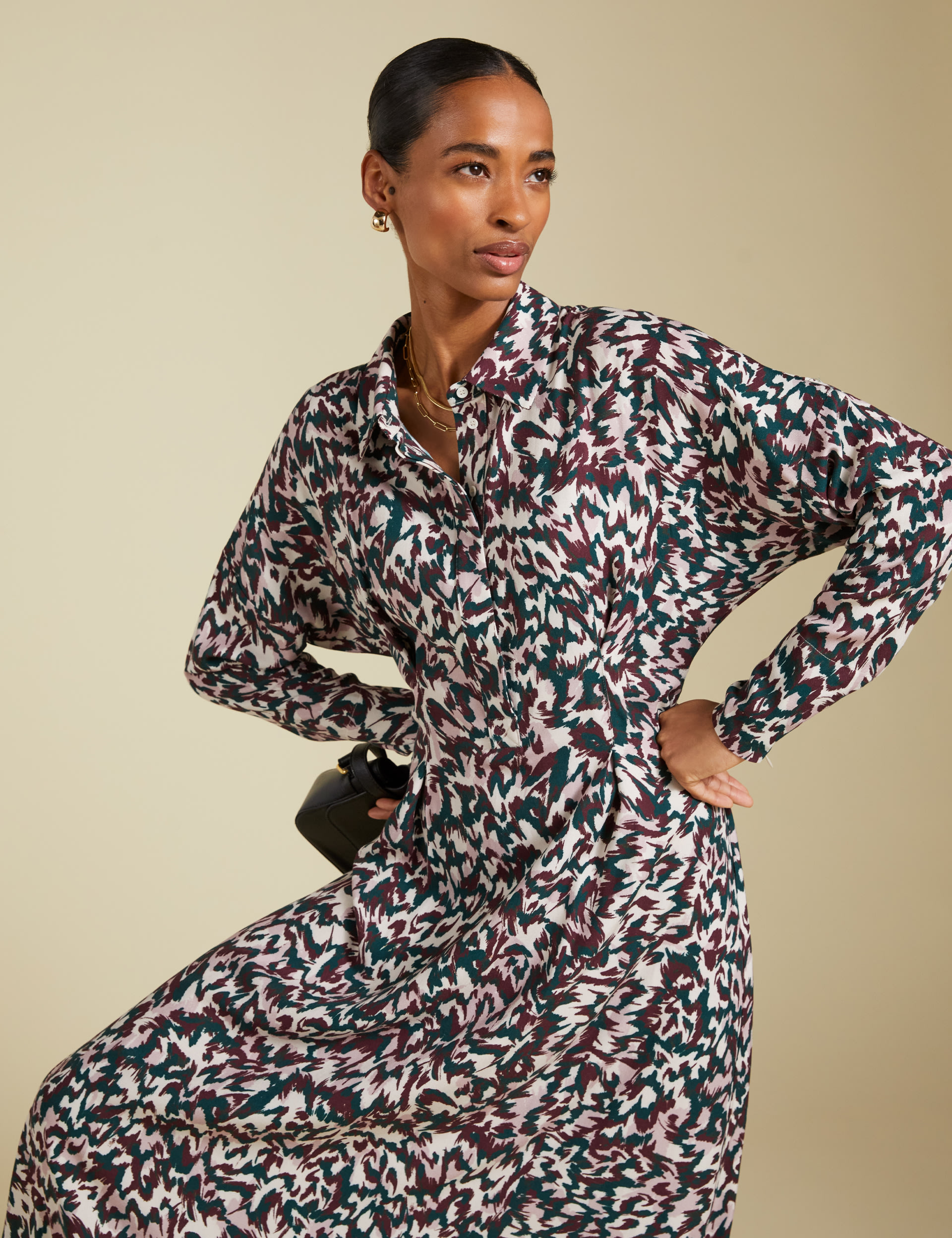 Printed Midi Shirt Dress 5 of 6