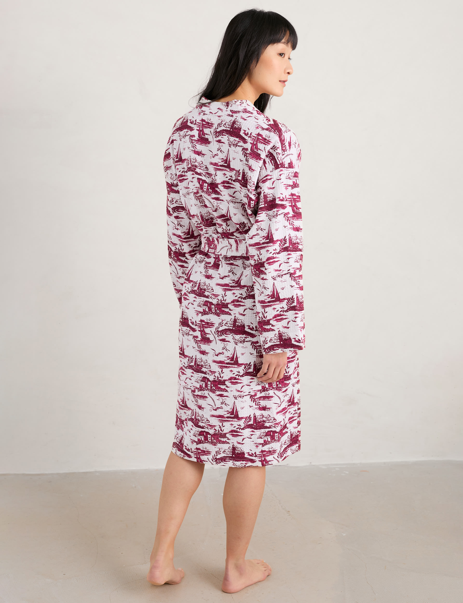 Pure Cotton Printed Tie Dressing Gown 4 of 5