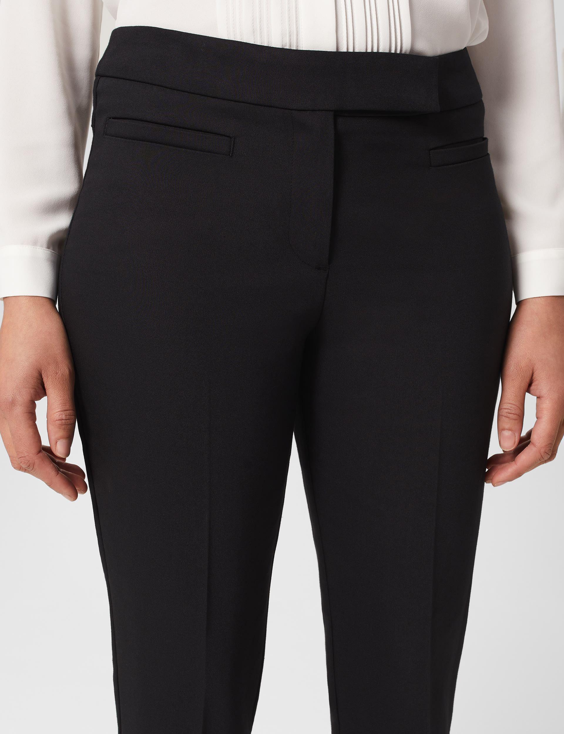 Cotton Blend Slim Fit Trousers 3 of 5