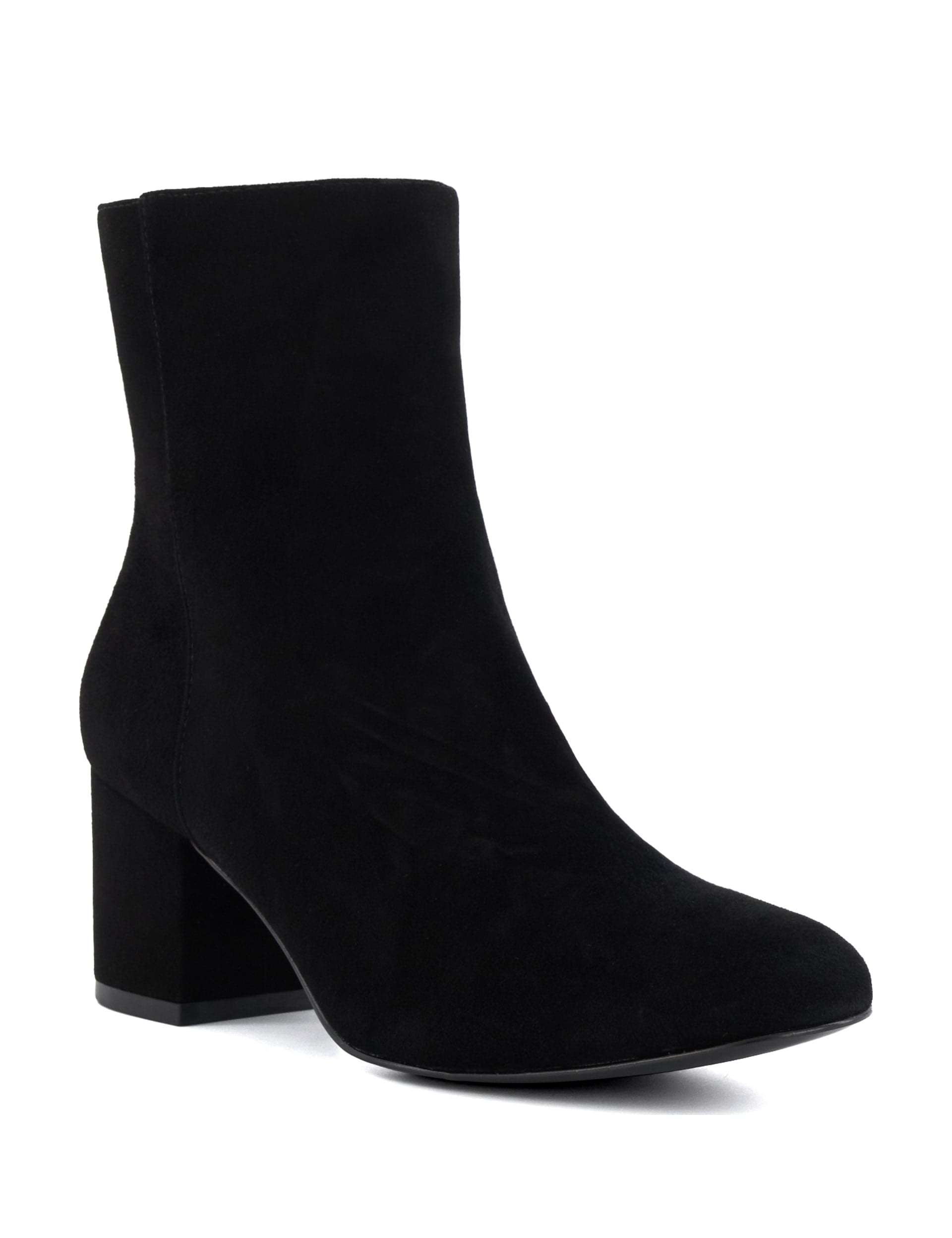 City Classified Suede Fringe Block Heel Ankle Boots