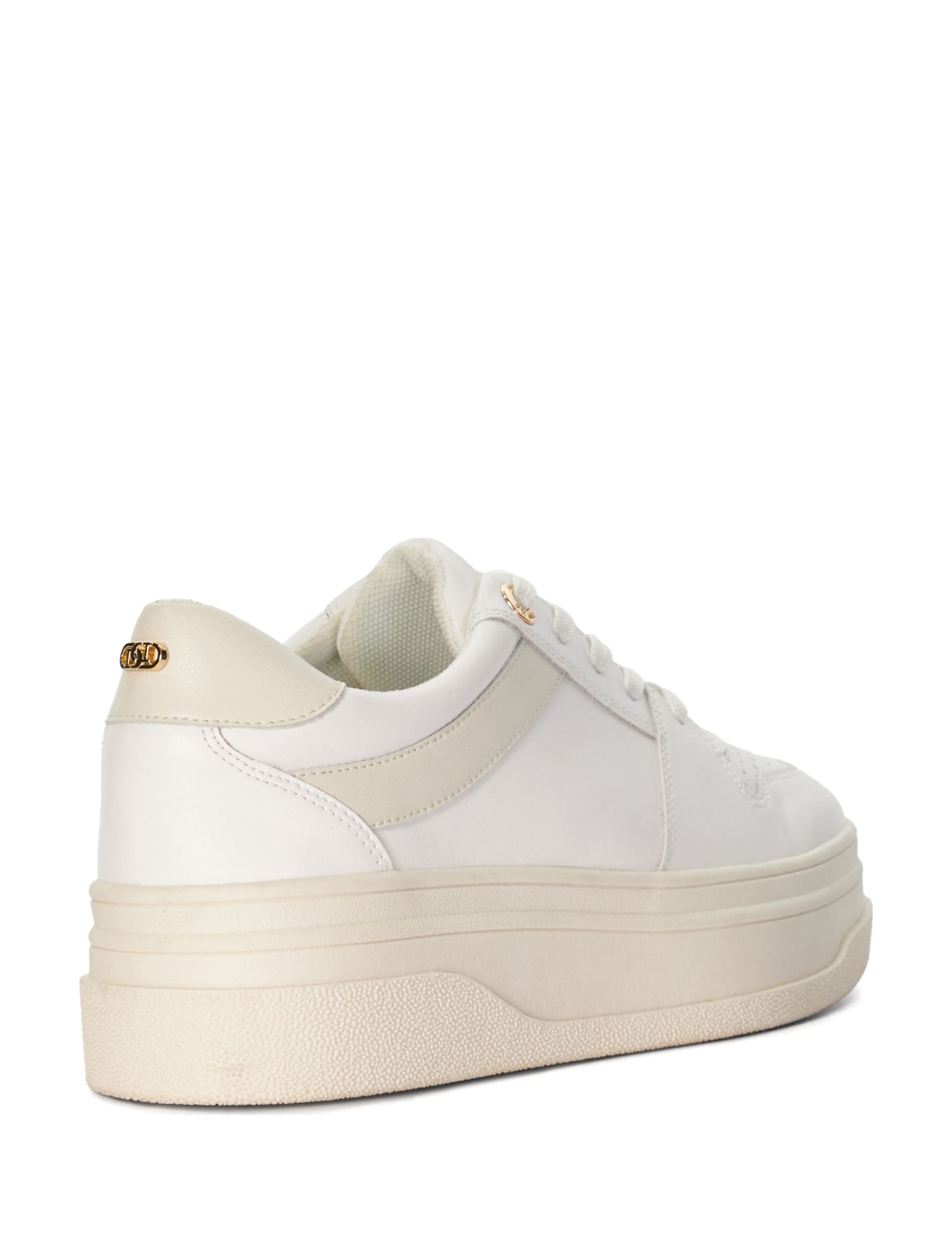 Leather Lace Up Flatform Trainers 3 of 5