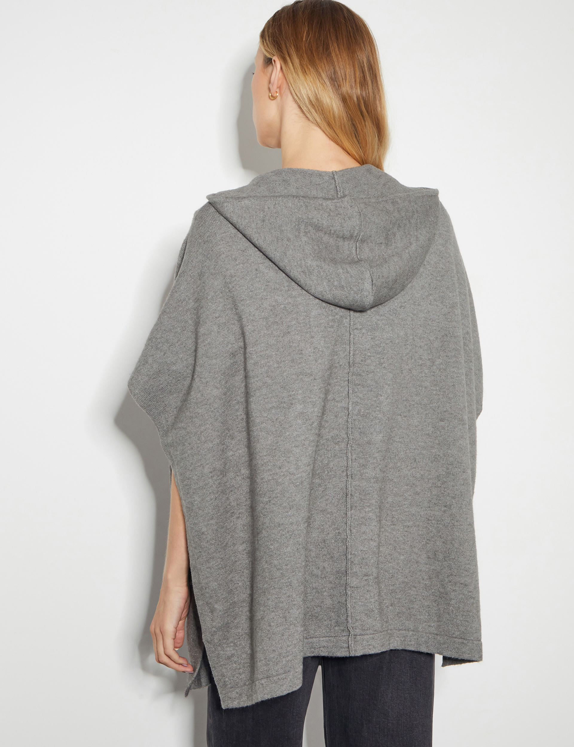 Knitted Hooded Zip Poncho 3 of 5