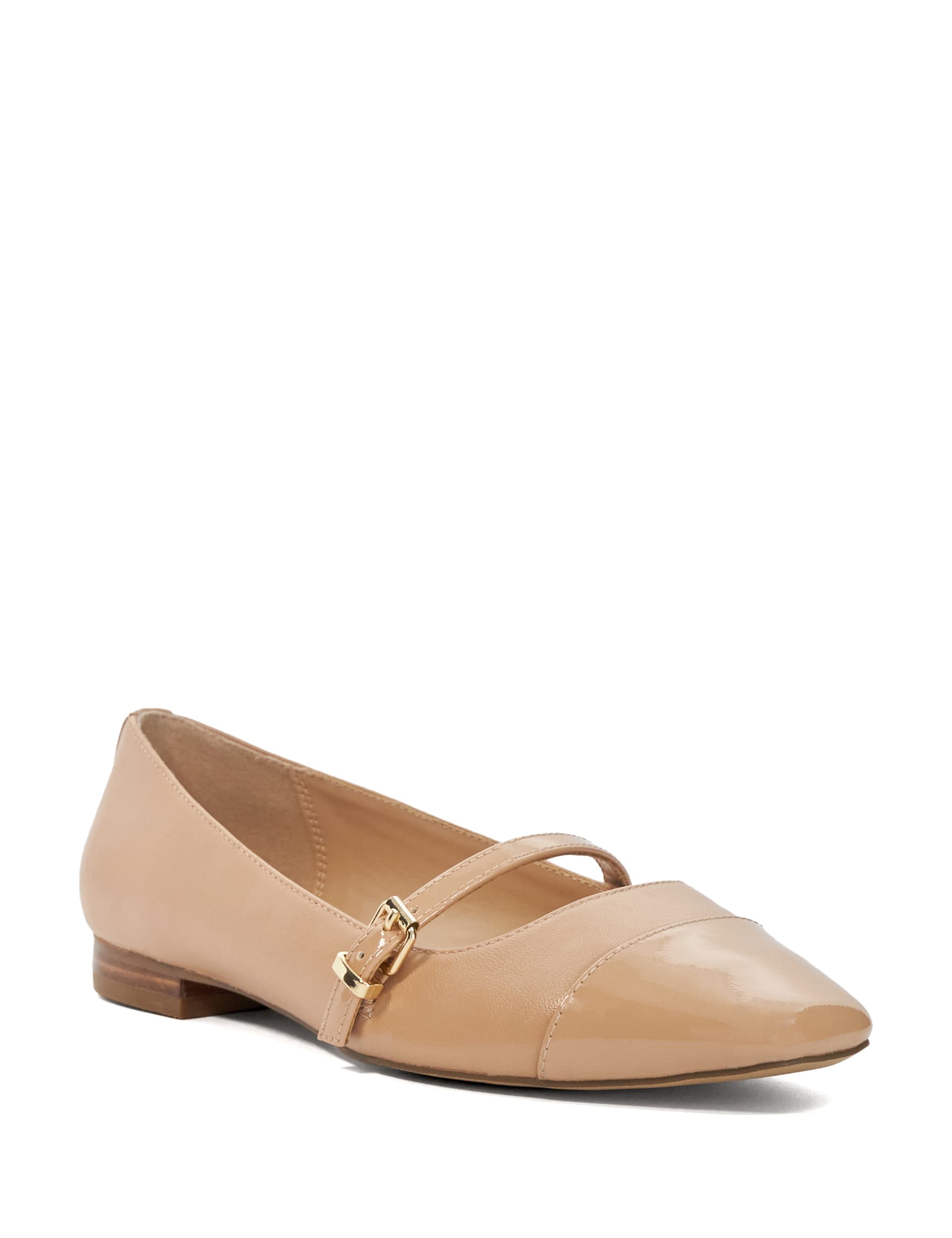 Leather Buckle Flat Ballet Pumps 2 of 5