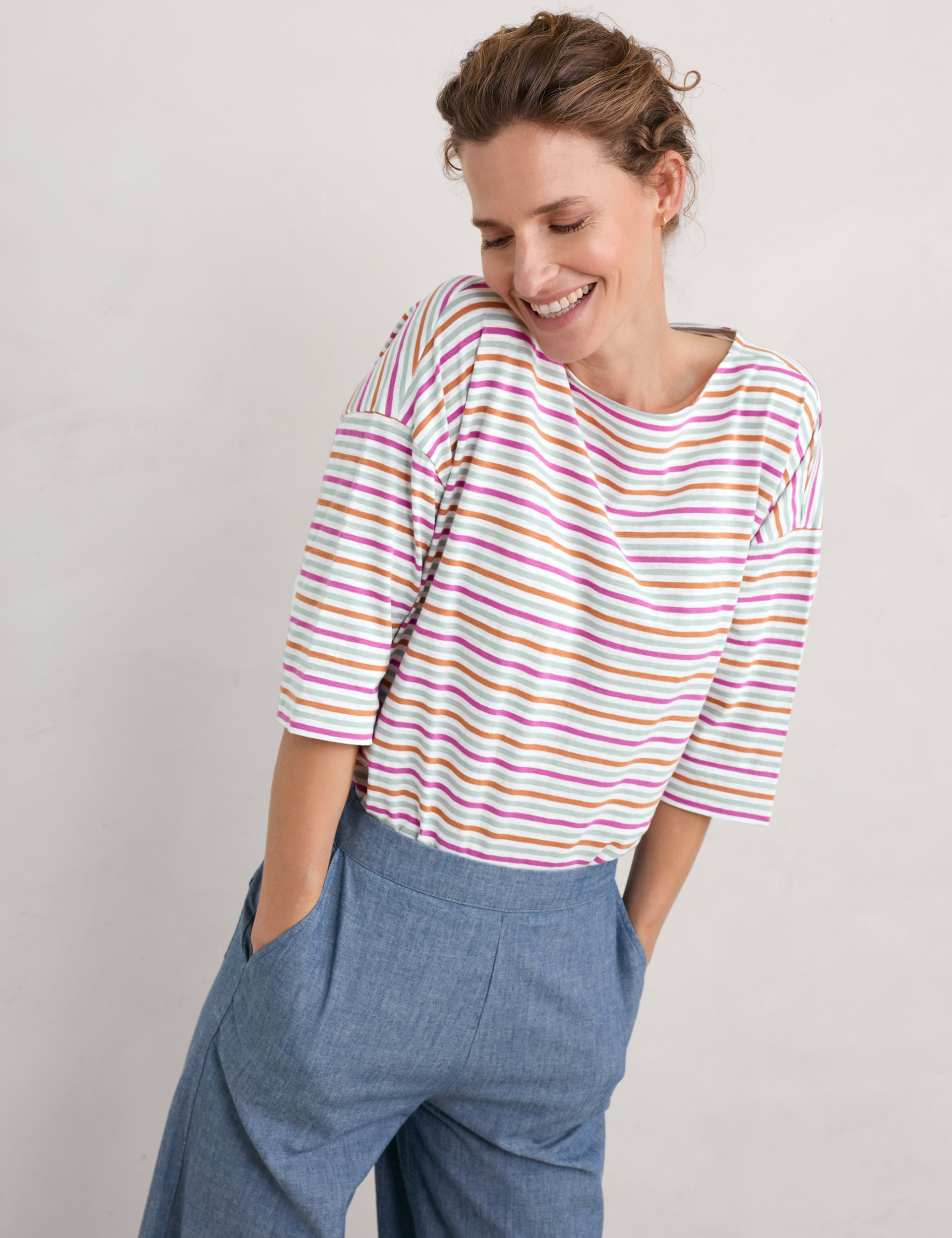 Pure Cotton Striped Top 3 of 5