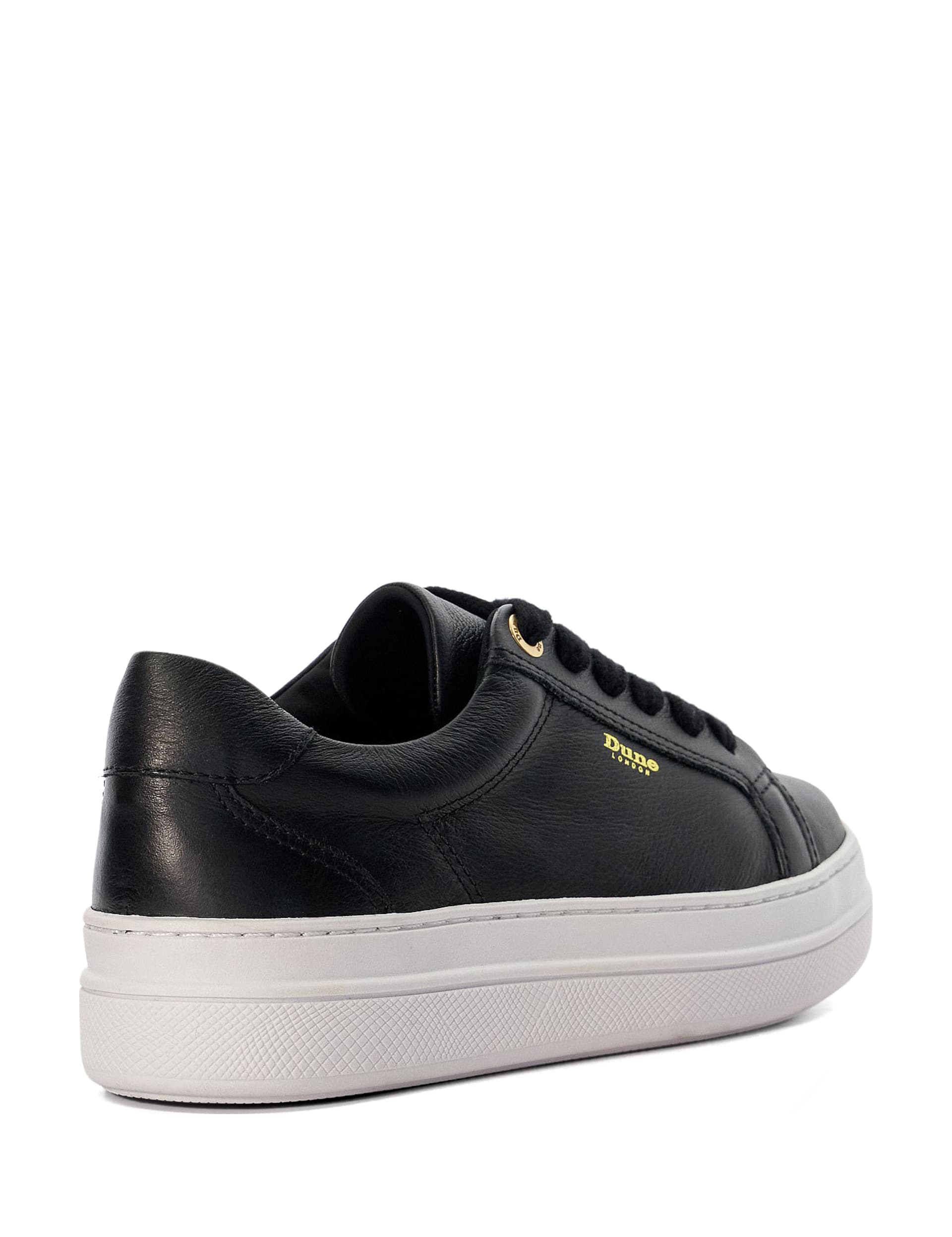 Leather Lace Up Flatform Trainers 3 of 5