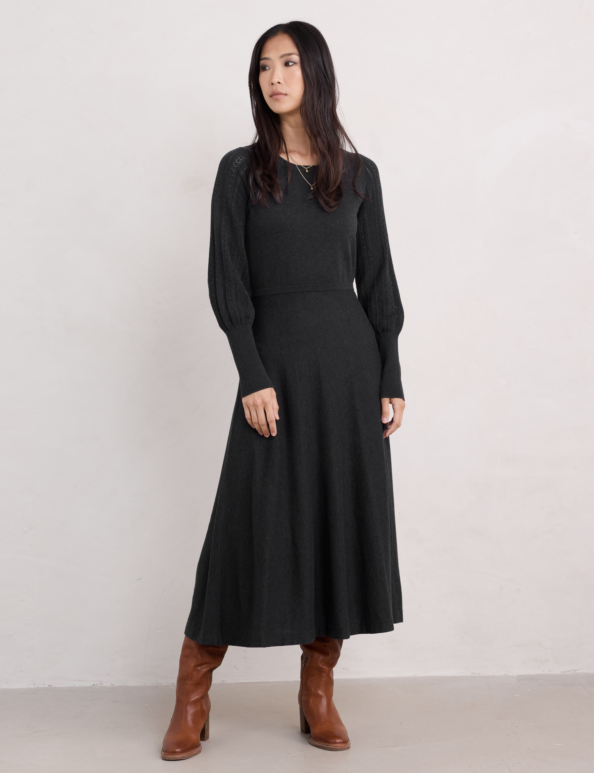 Pure Cotton Midi Jumper Dress 1 of 4