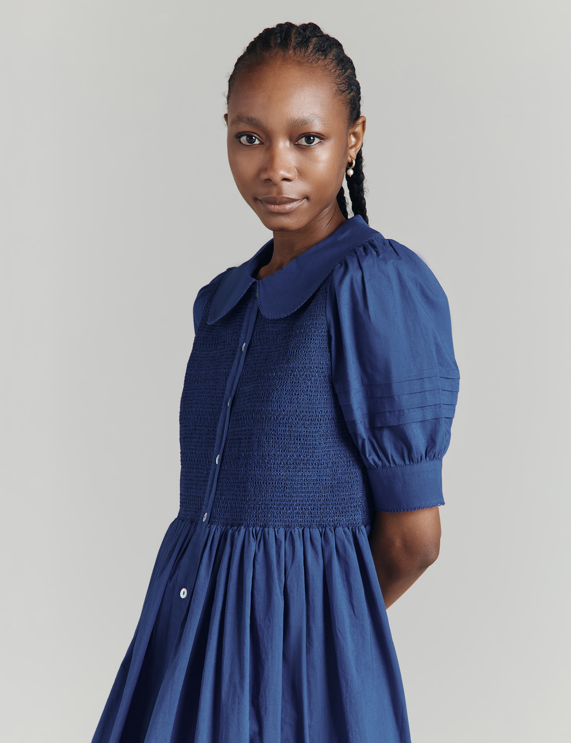 Pure Cotton Collared Midaxi Smock Dress 2 of 4