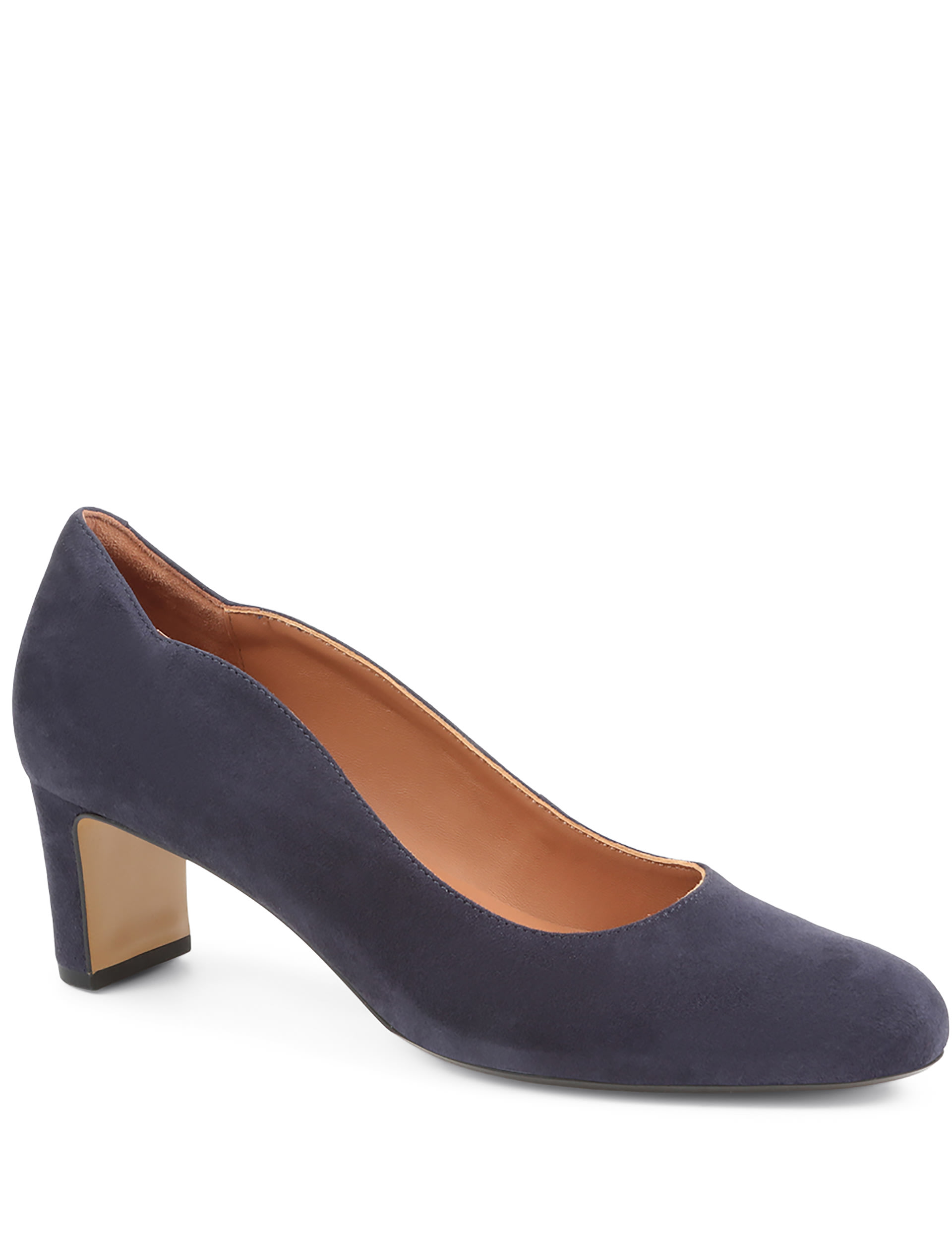 Wide Fit Suede Block Heel Court Shoes 4 of 6