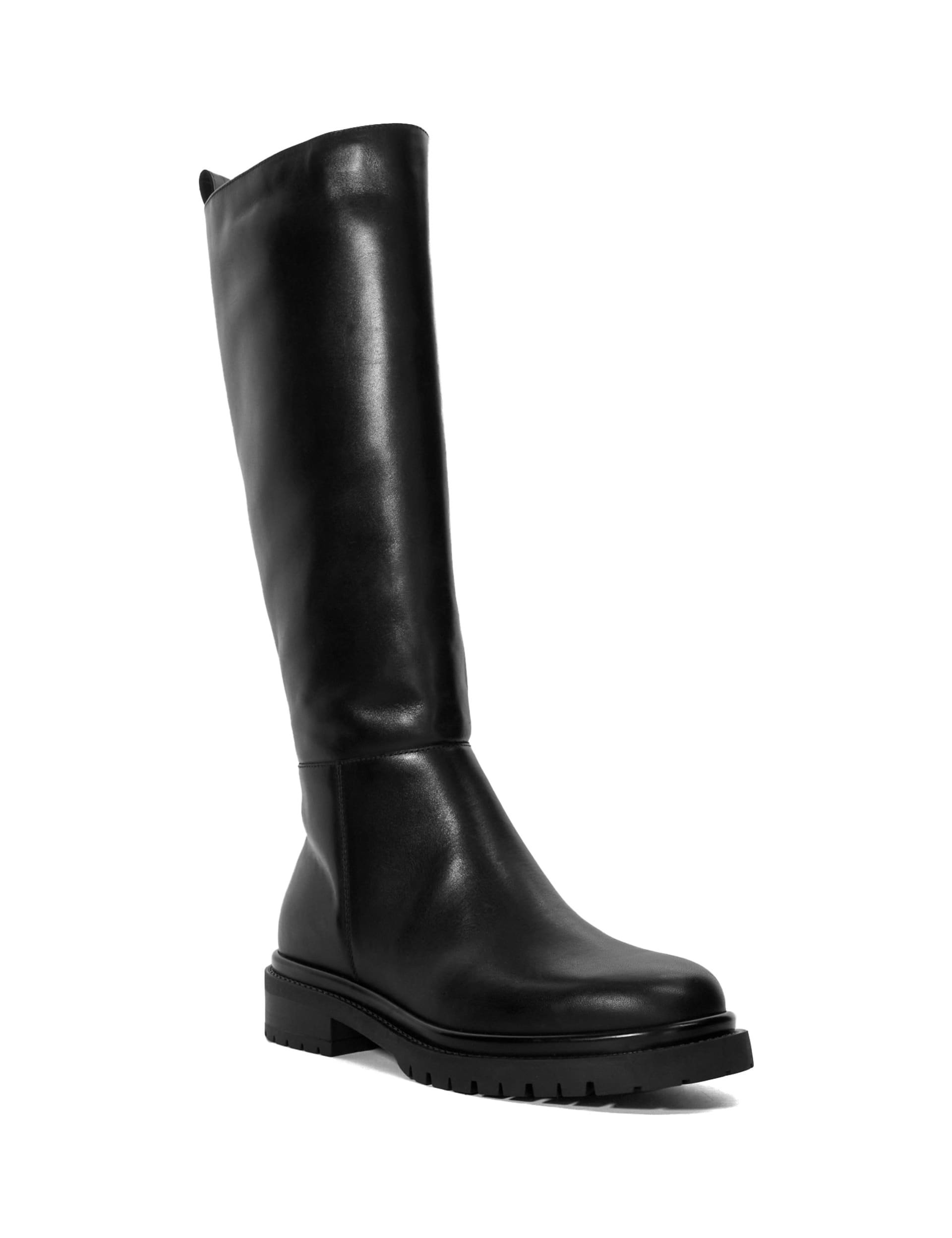 Leather Cleated Flat Knee High Boots | Dune London | M&S