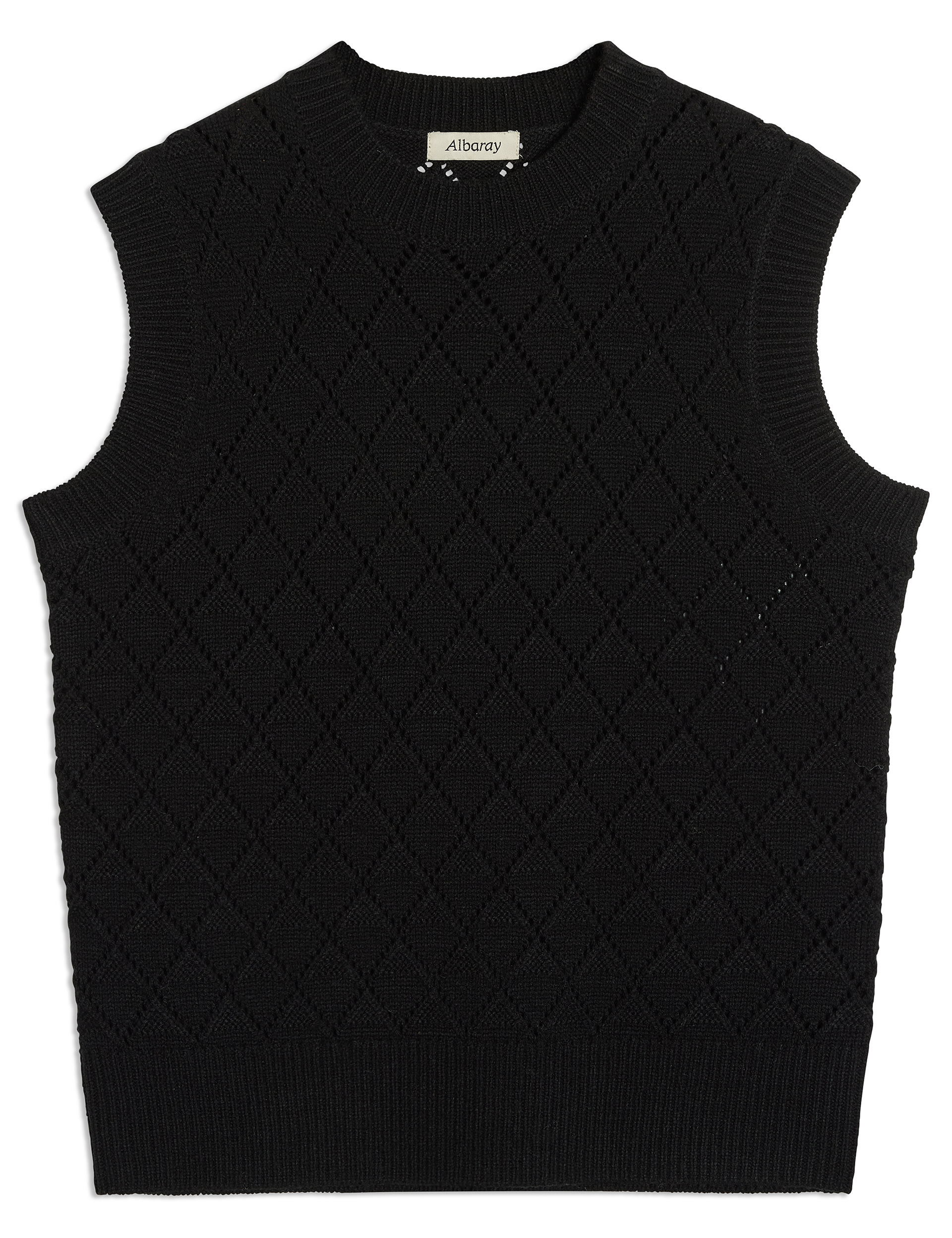 Pointelle Crew Neck Knitted Top with Wool 3 of 6