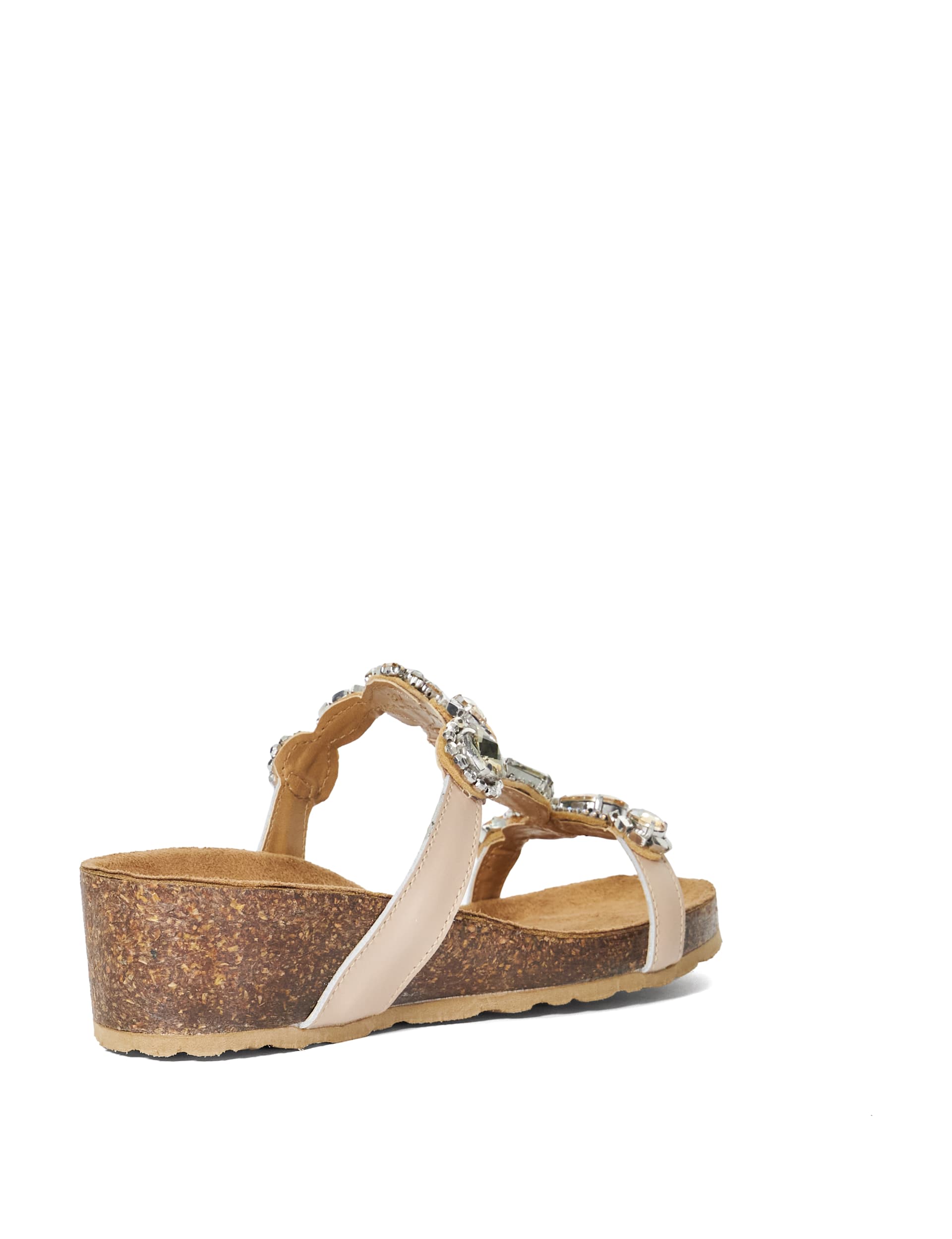 Leather Embellished T Bar Wedge Sandals 3 of 5