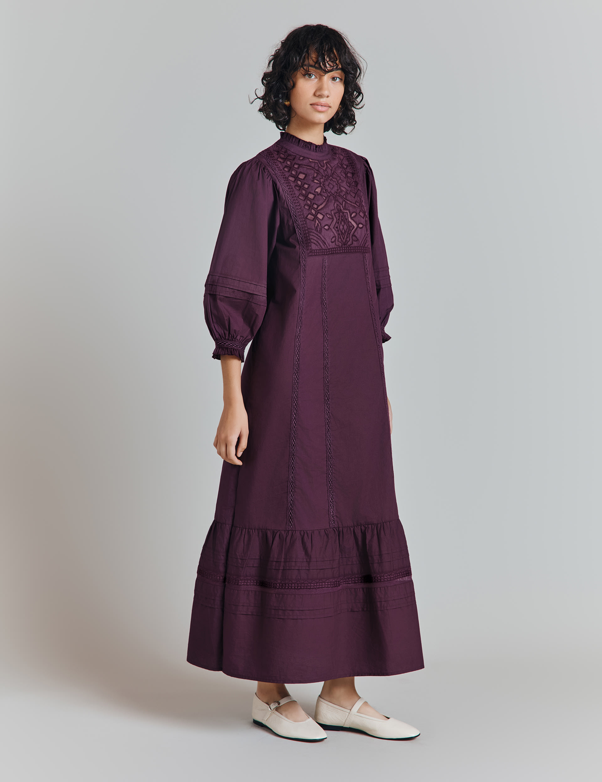 Pure Cotton Broderie Midaxi Smock Dress 1 of 4