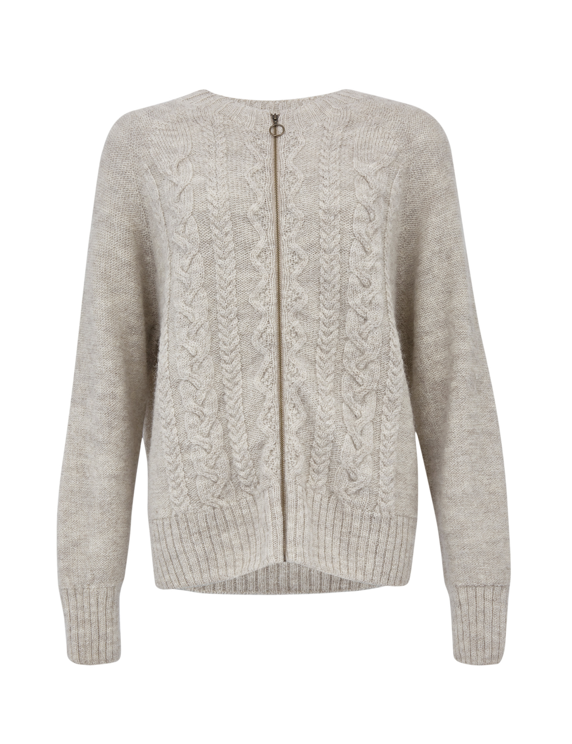 Pure Wool Cable Knit Zip Up Cardigan 2 of 11