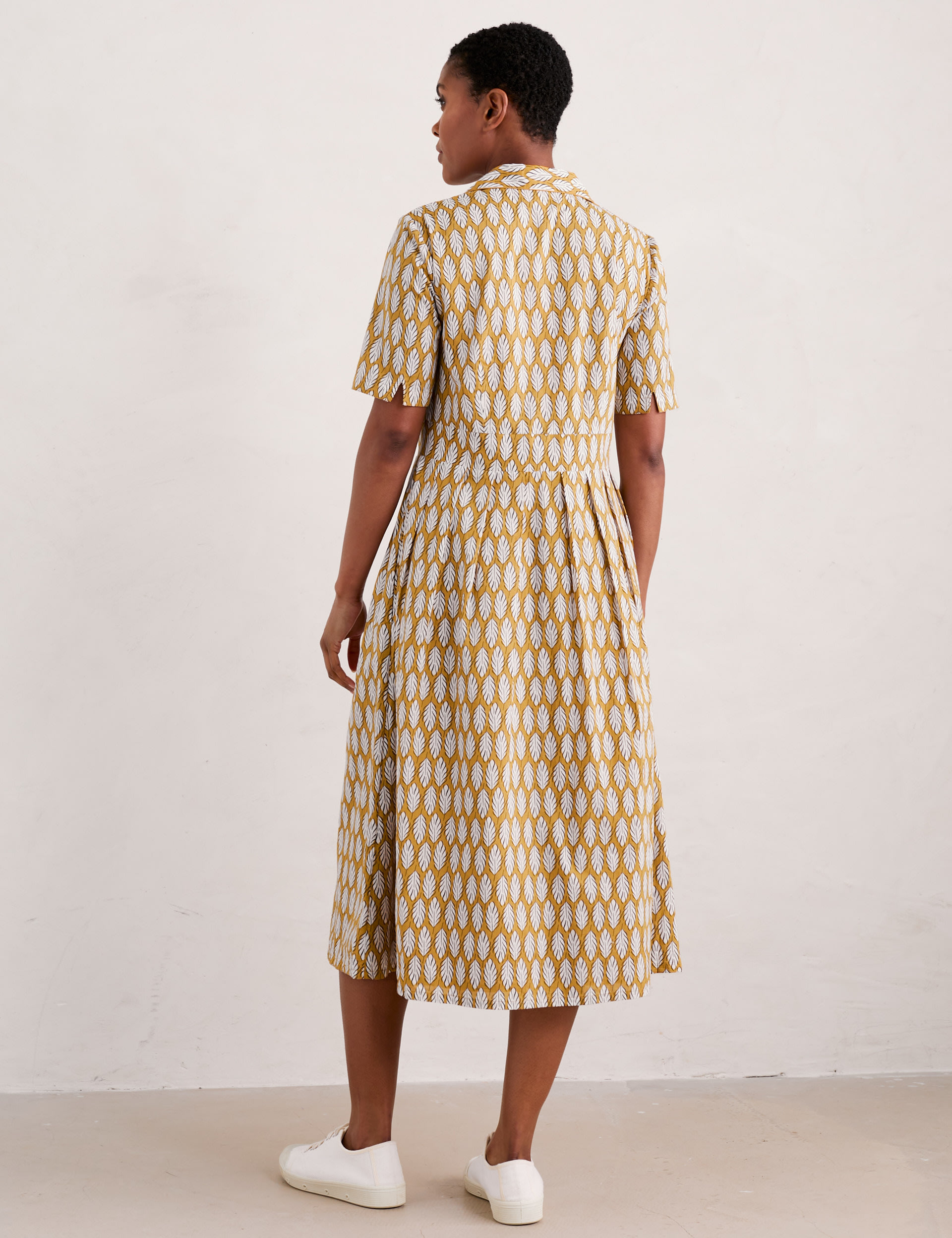 Pure Cotton Printed Collared Midi Shirt Dress 5 of 6