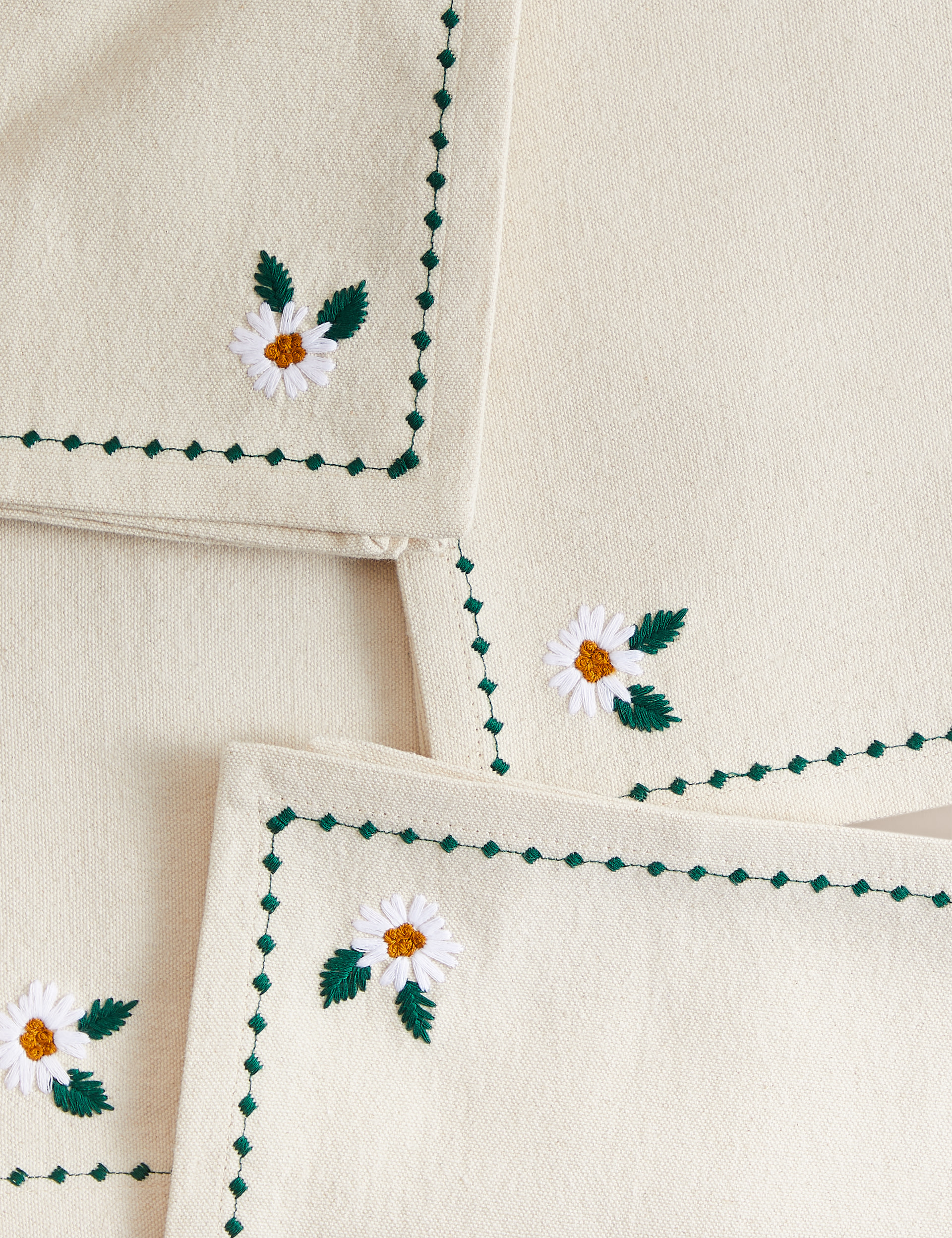 Set of 4 Cotton Daisy Napkins 2 of 3