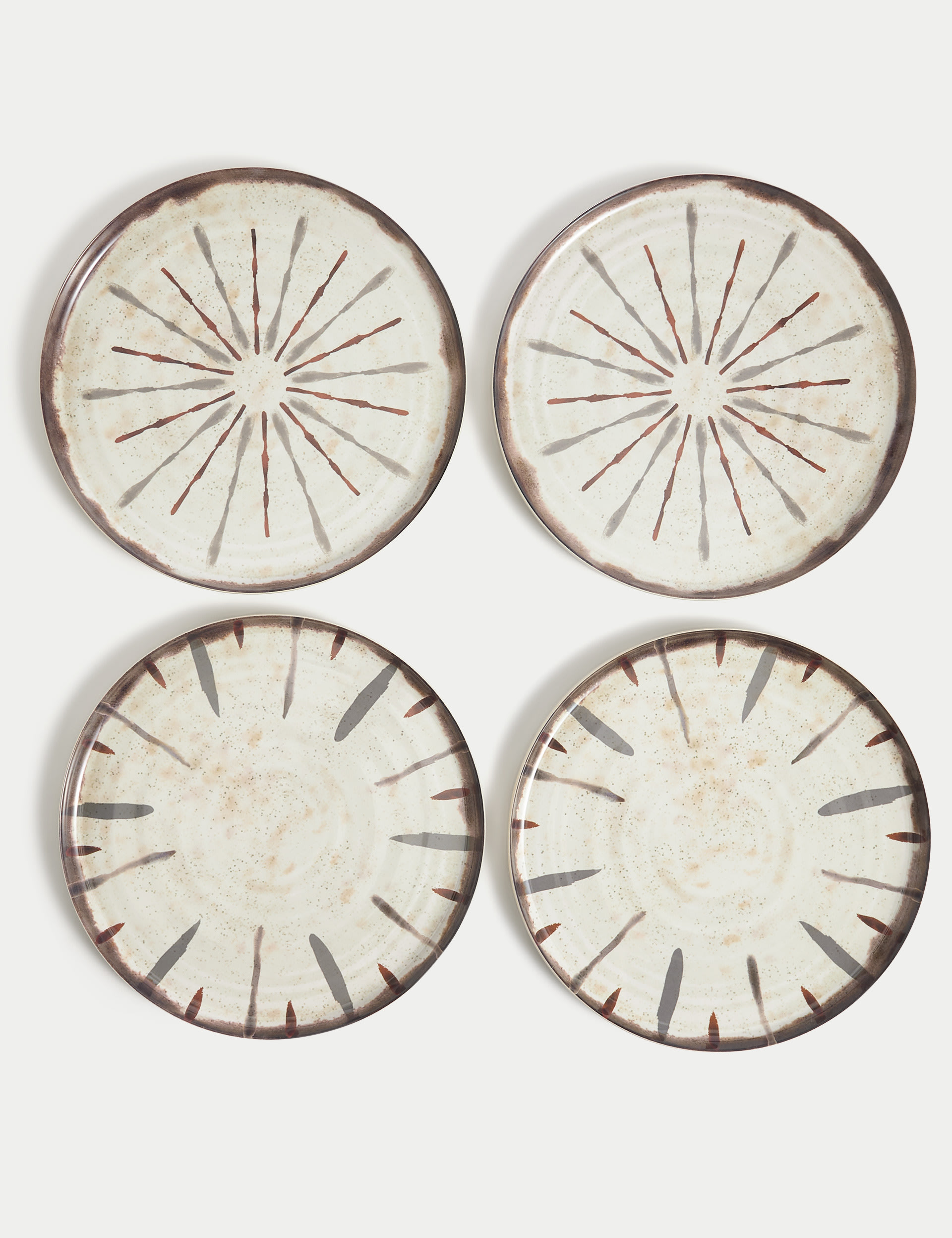 Set of 4 Global Artisan Dinner Plates 5 of 9