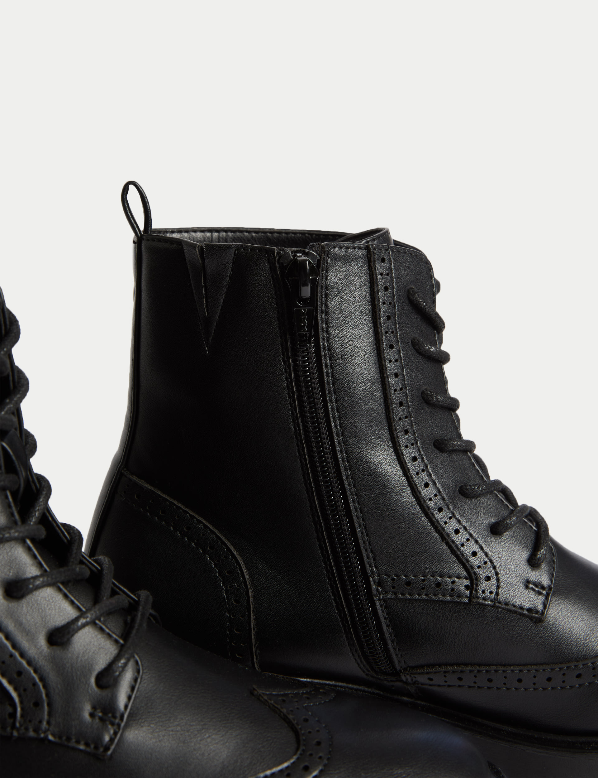 Brogue Detail Lace Up Flat Ankle Boots 3 of 3