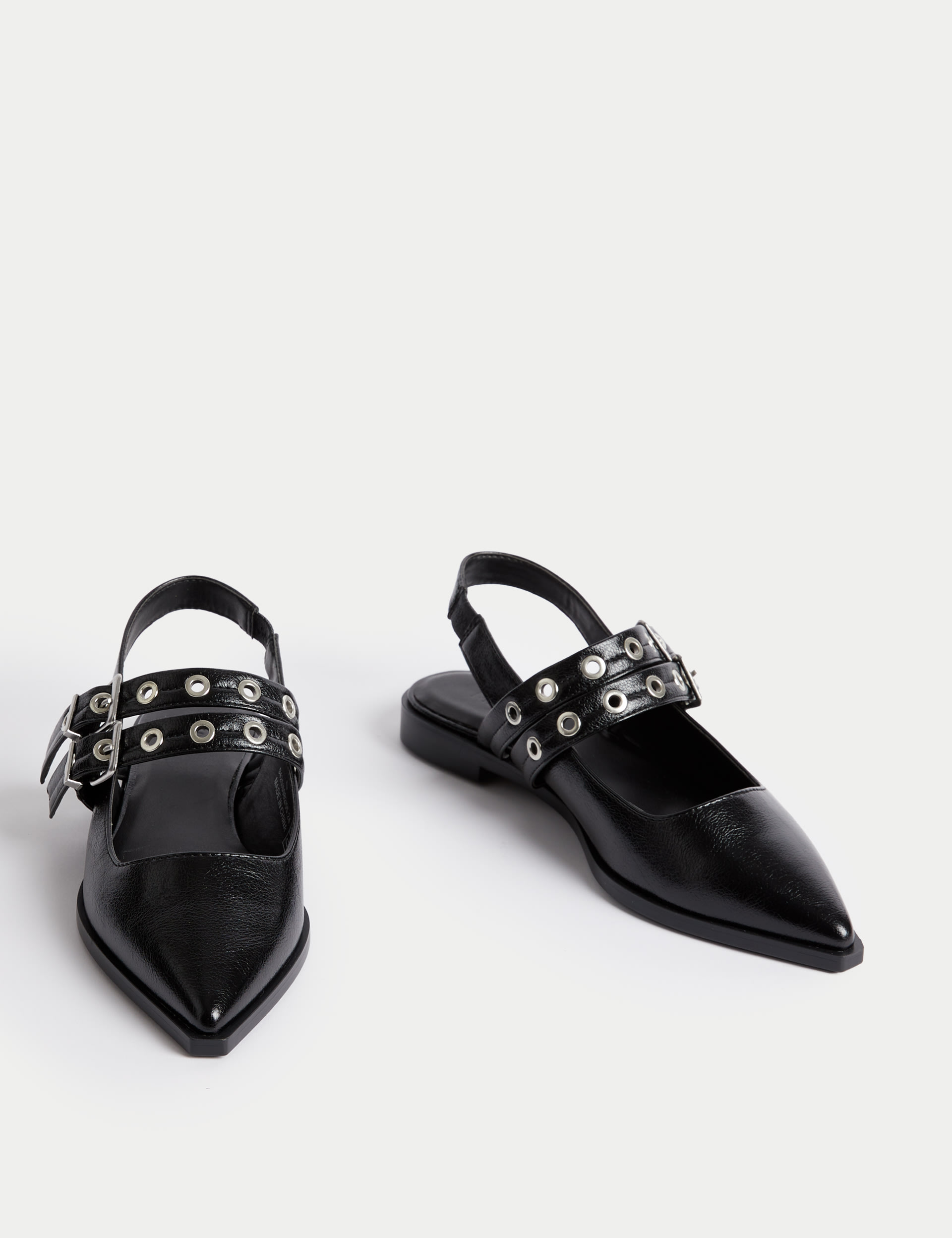 Patent Buckle Slingback Shoes 2 of 3