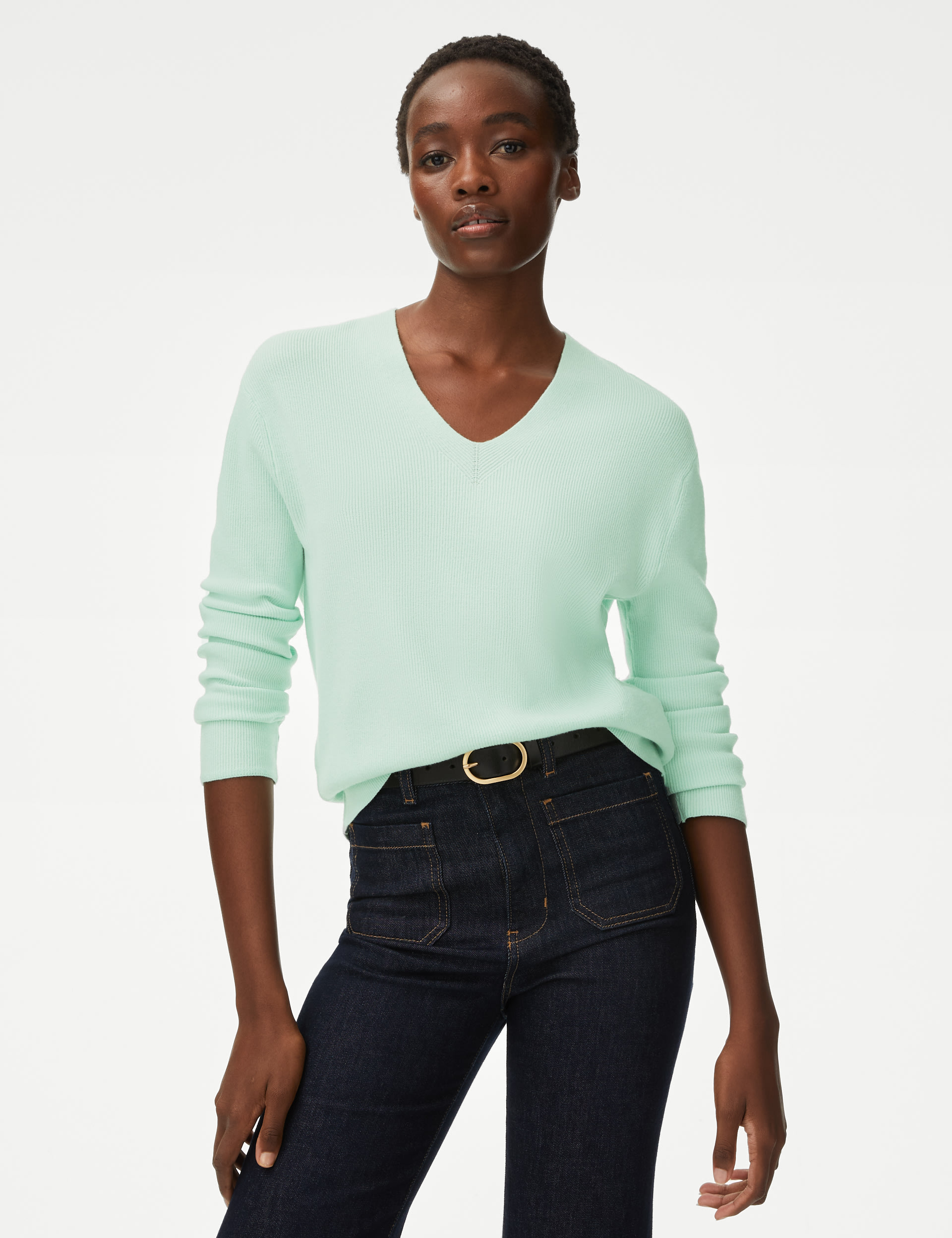 Soft Touch Ribbed V-Neck Jumper 4 of 6