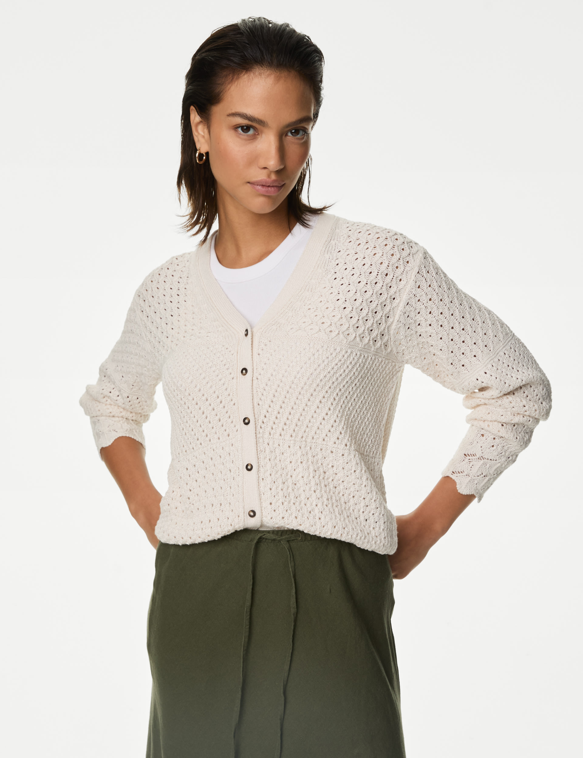 Pointelle V-Neck Cardigan 4 of 6