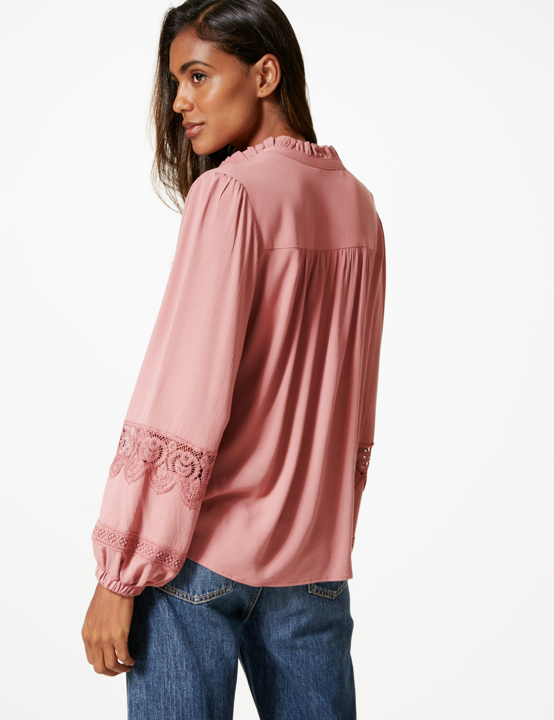 Notch Neck Long Sleeve Blouse 4 of 4