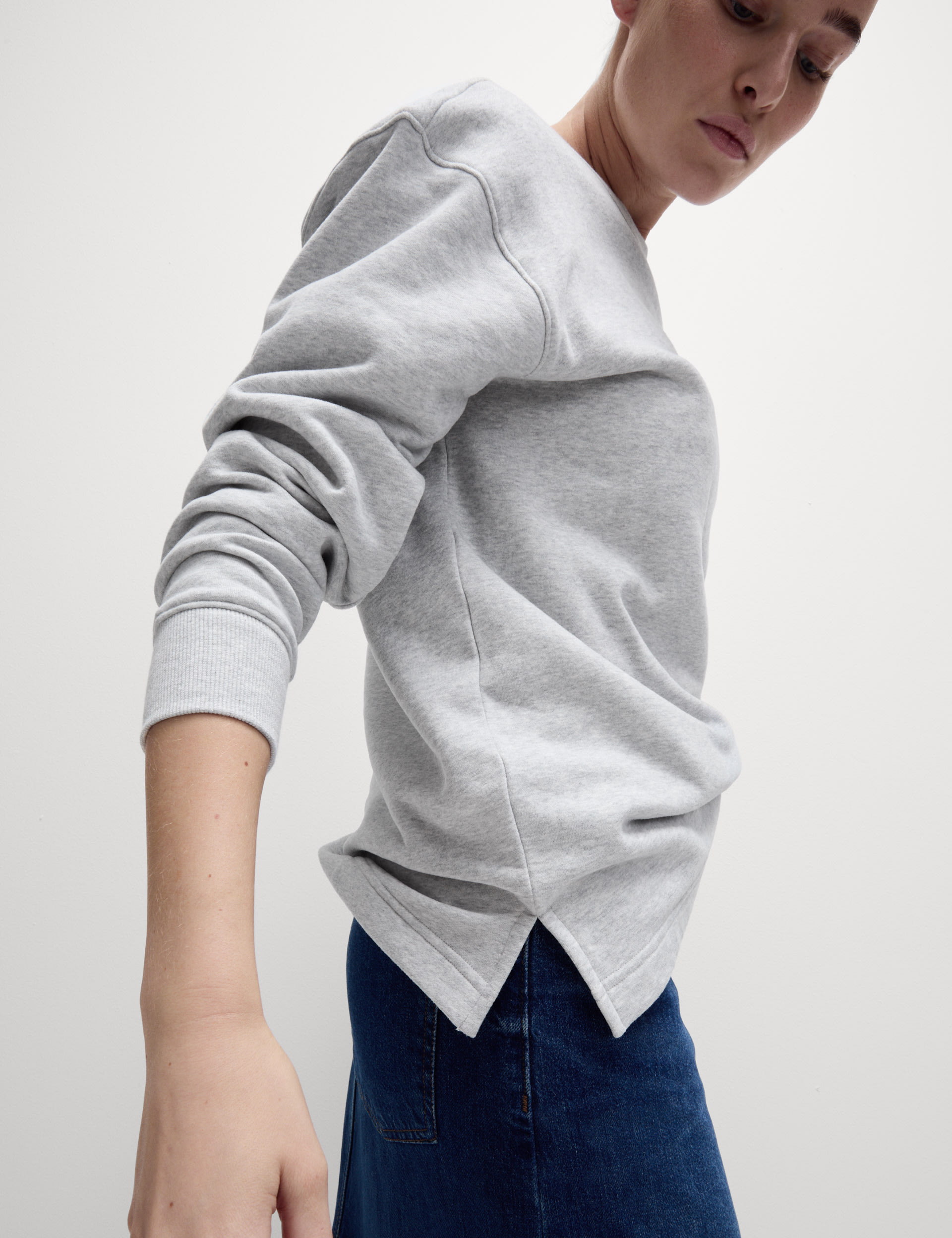 Cotton Rich Crew Neck Longline Sweatshirt 4 of 5