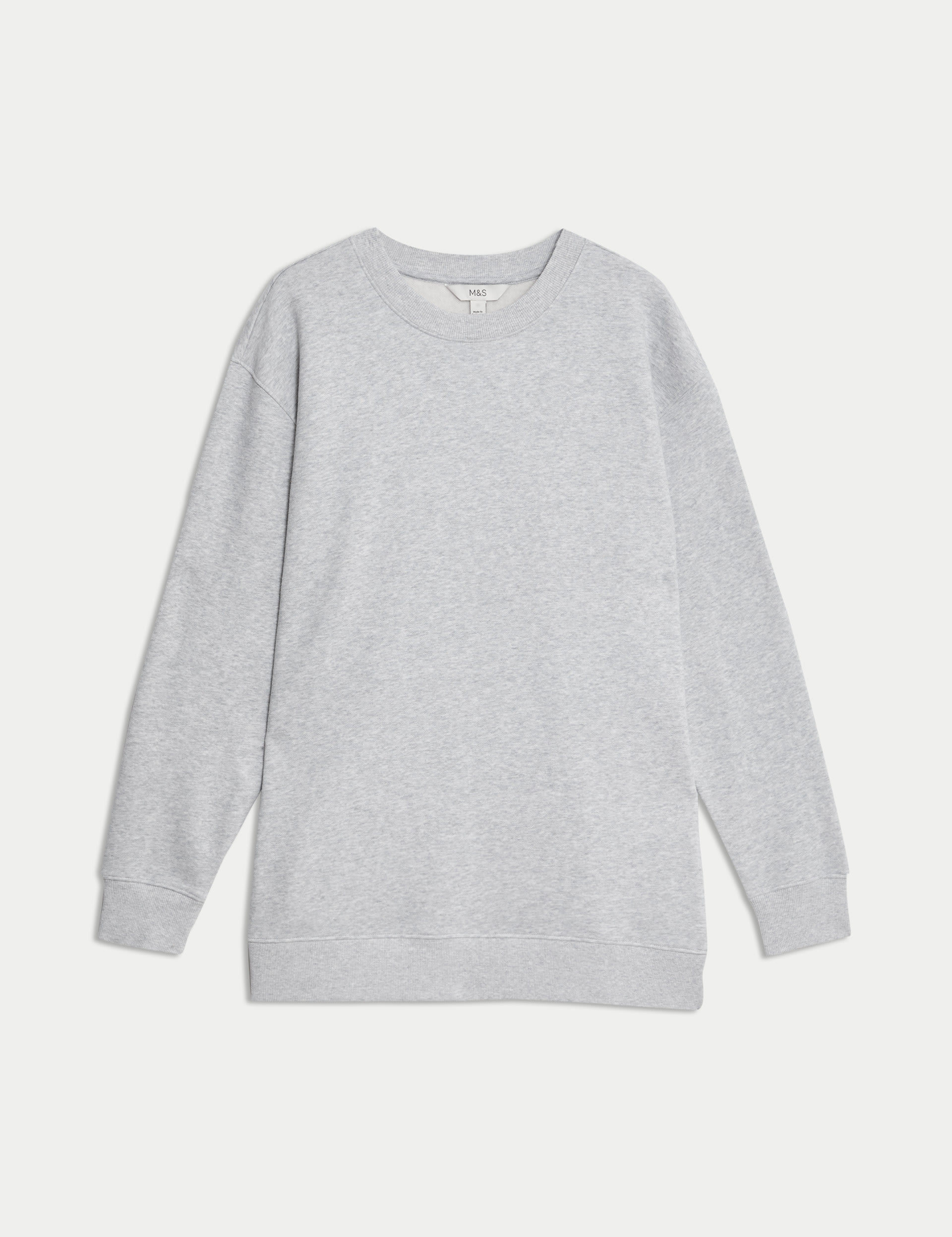 Cotton Rich Crew Neck Longline Sweatshirt 2 of 5