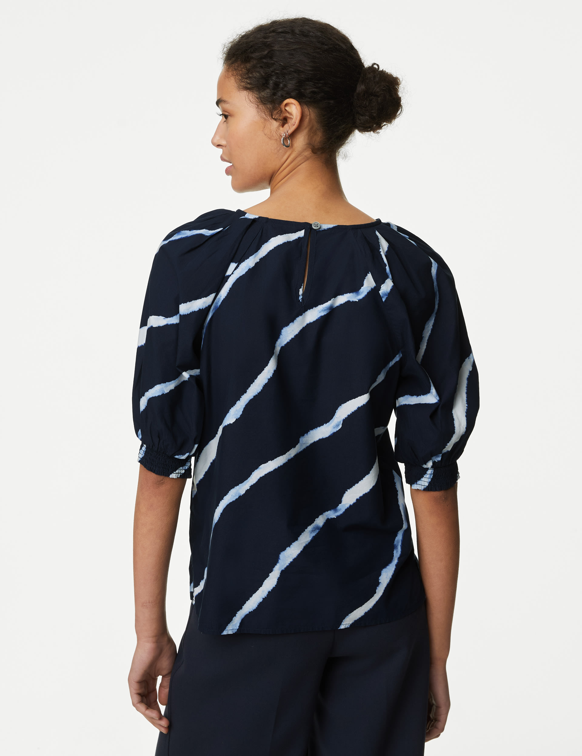 Modal Blend Printed Puff Sleeve Blouse 5 of 5