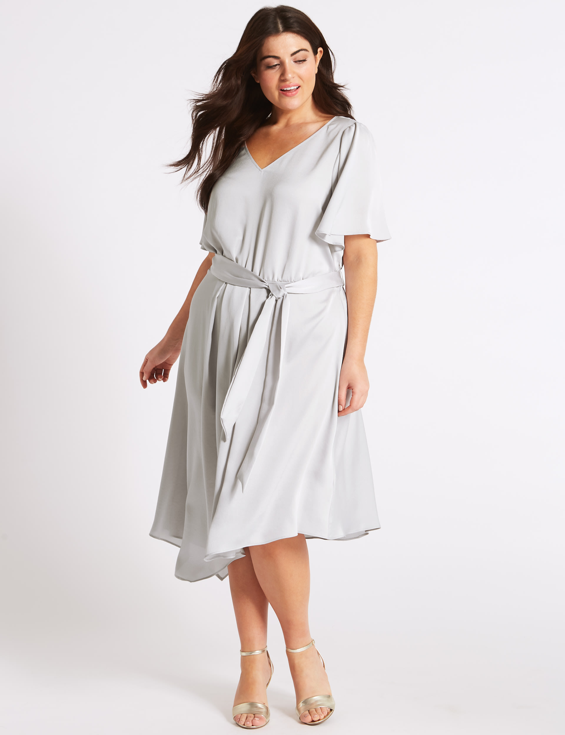 Satin Asymmetric Tunic Maxi Dress 3 of 6