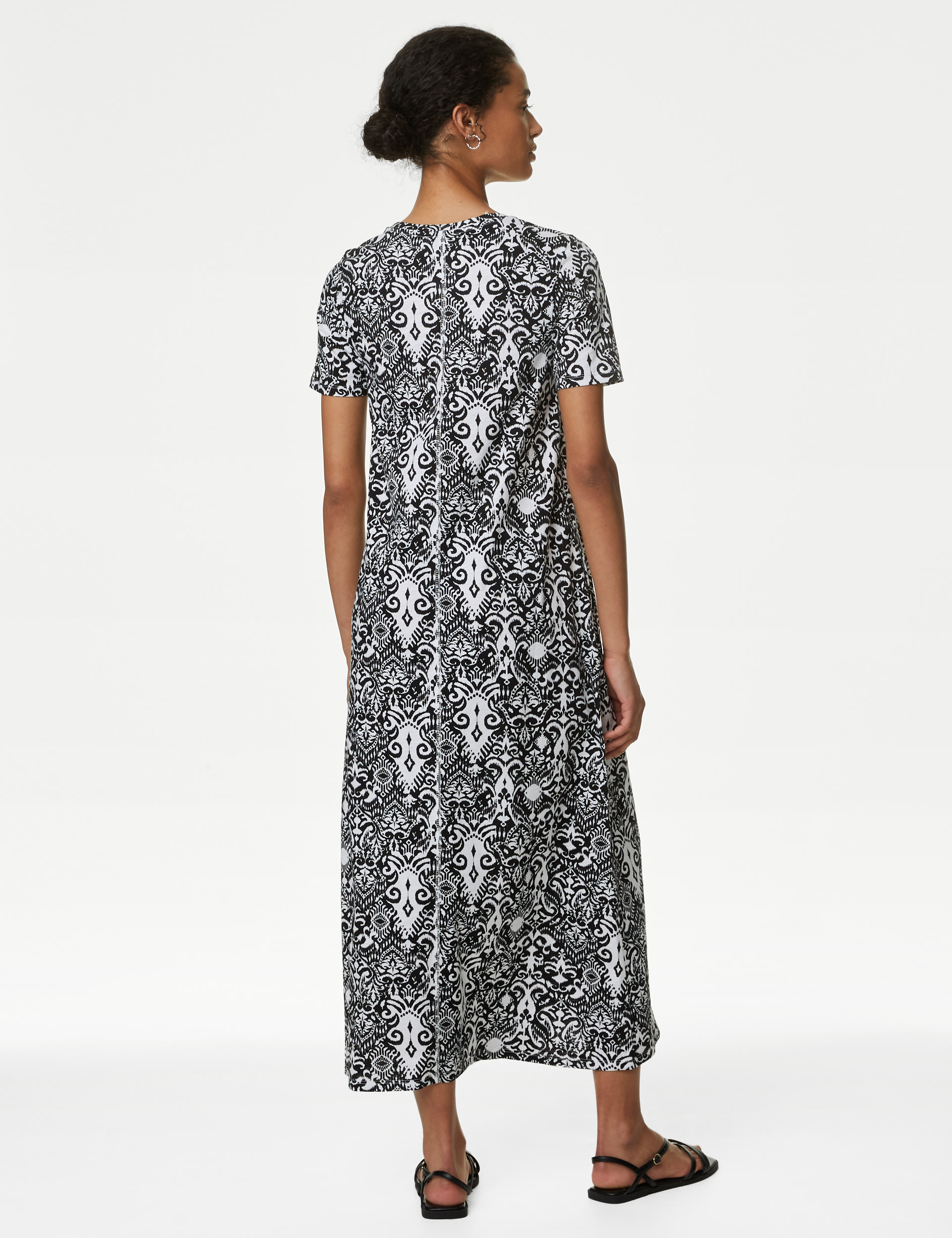 Pure Cotton Printed Midi T-Shirt Dress 4 of 4