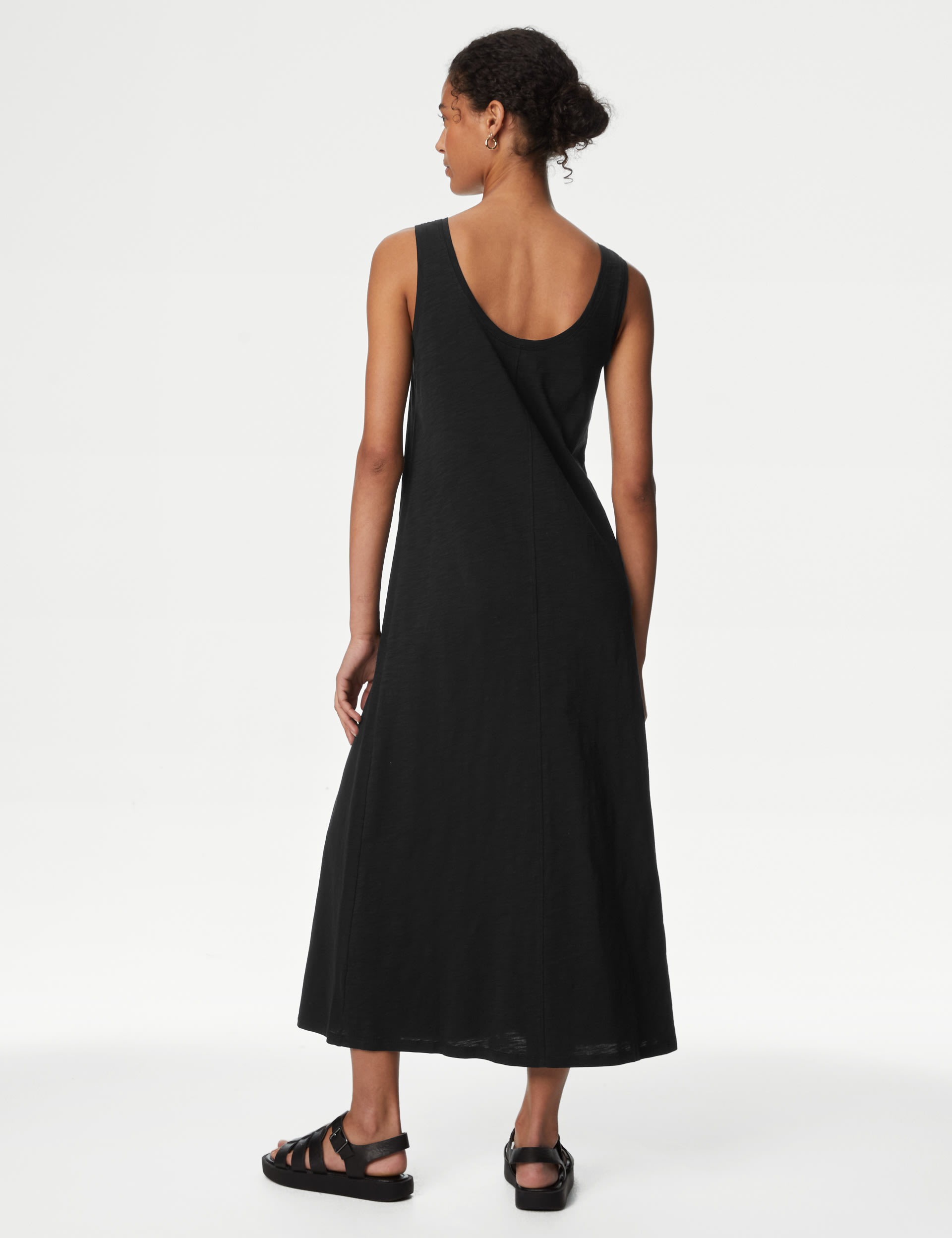 Pure Cotton Scoop Neck Midi Column Dress 4 of 4