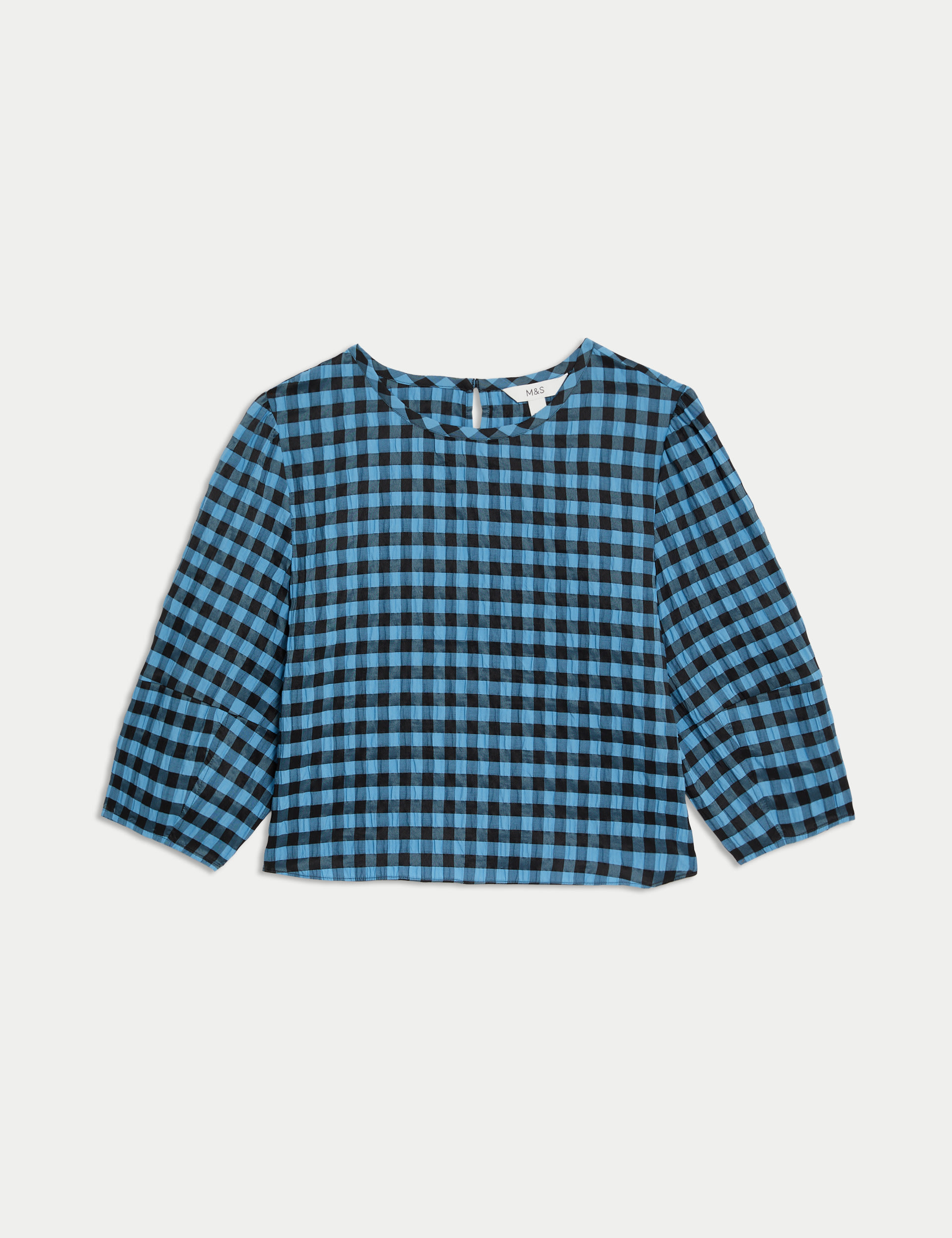 Cotton Blend Checked Blouse 2 of 5