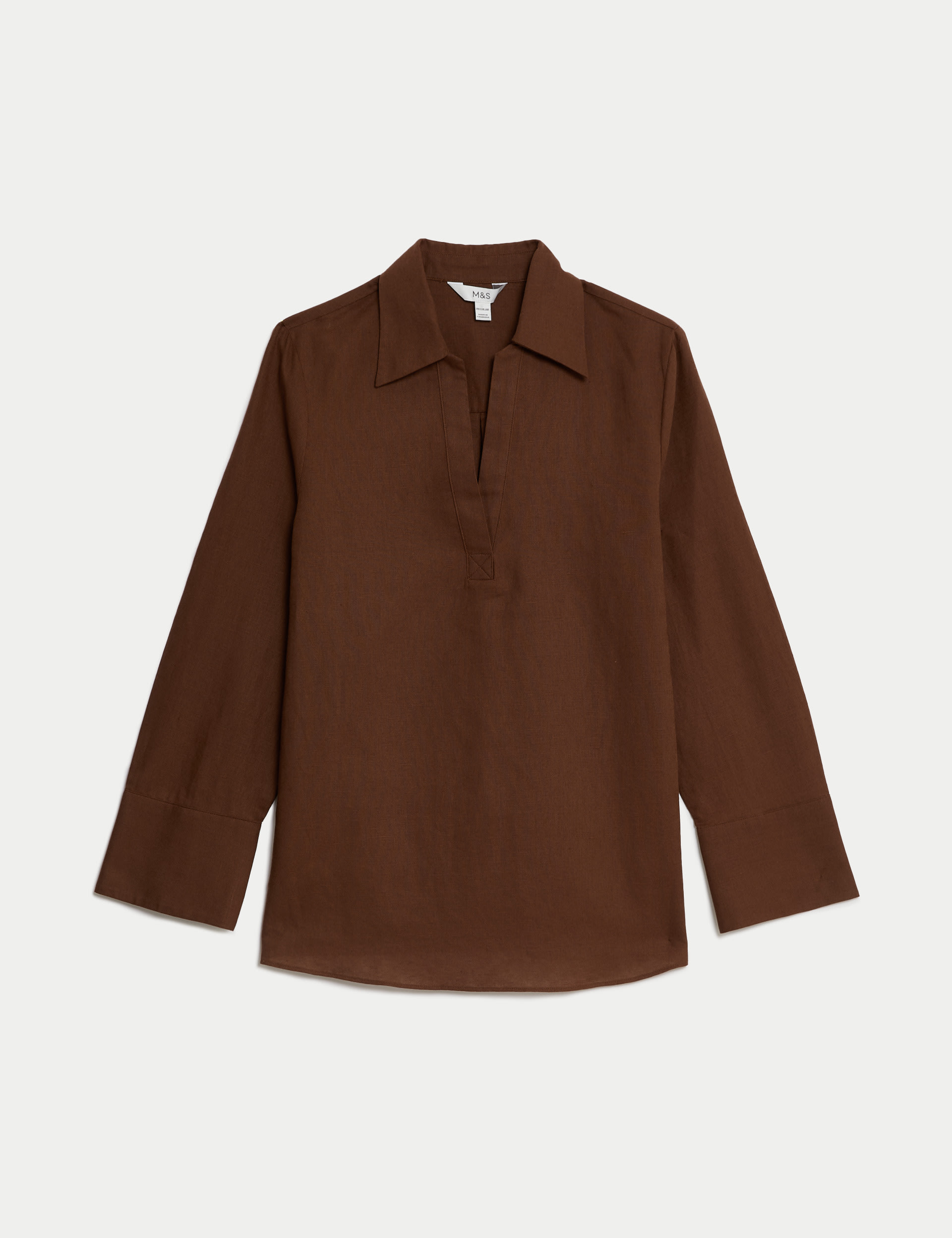 Linen Rich V-Neck Popover Blouse 2 of 5