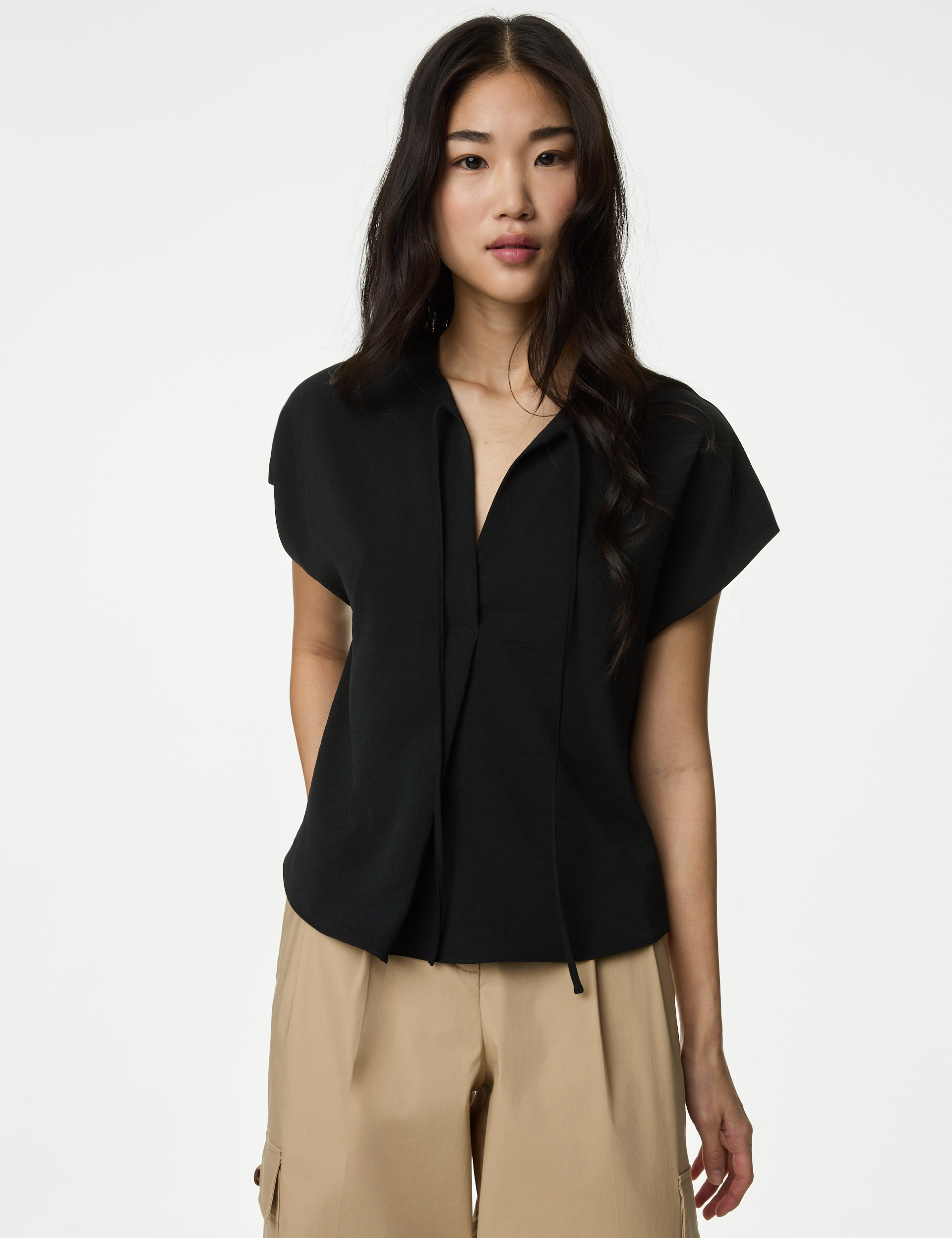 Tie Neck Popover Blouse 3 of 5