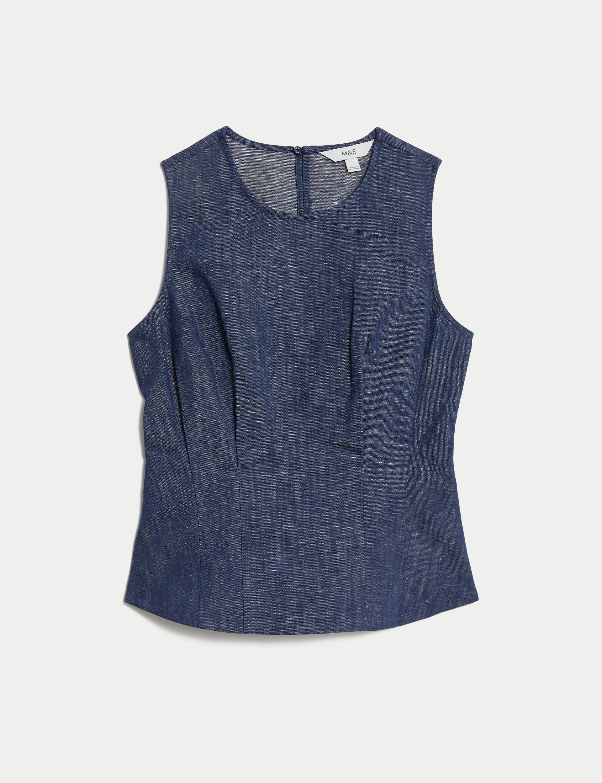 Denim Round Neck Blouse 2 of 6