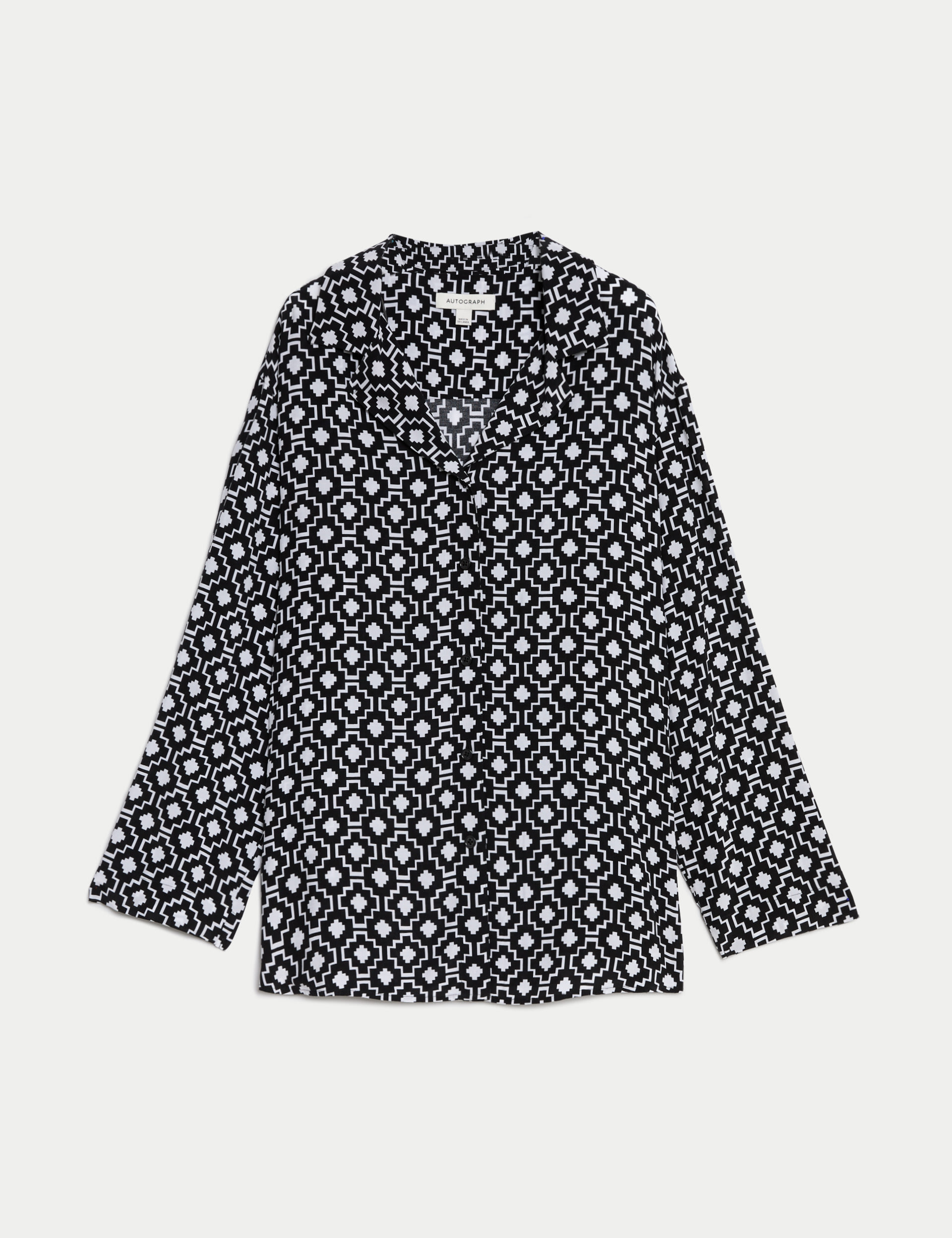 Cupro Rich Printed Collared Relaxed Shirt 3 of 8