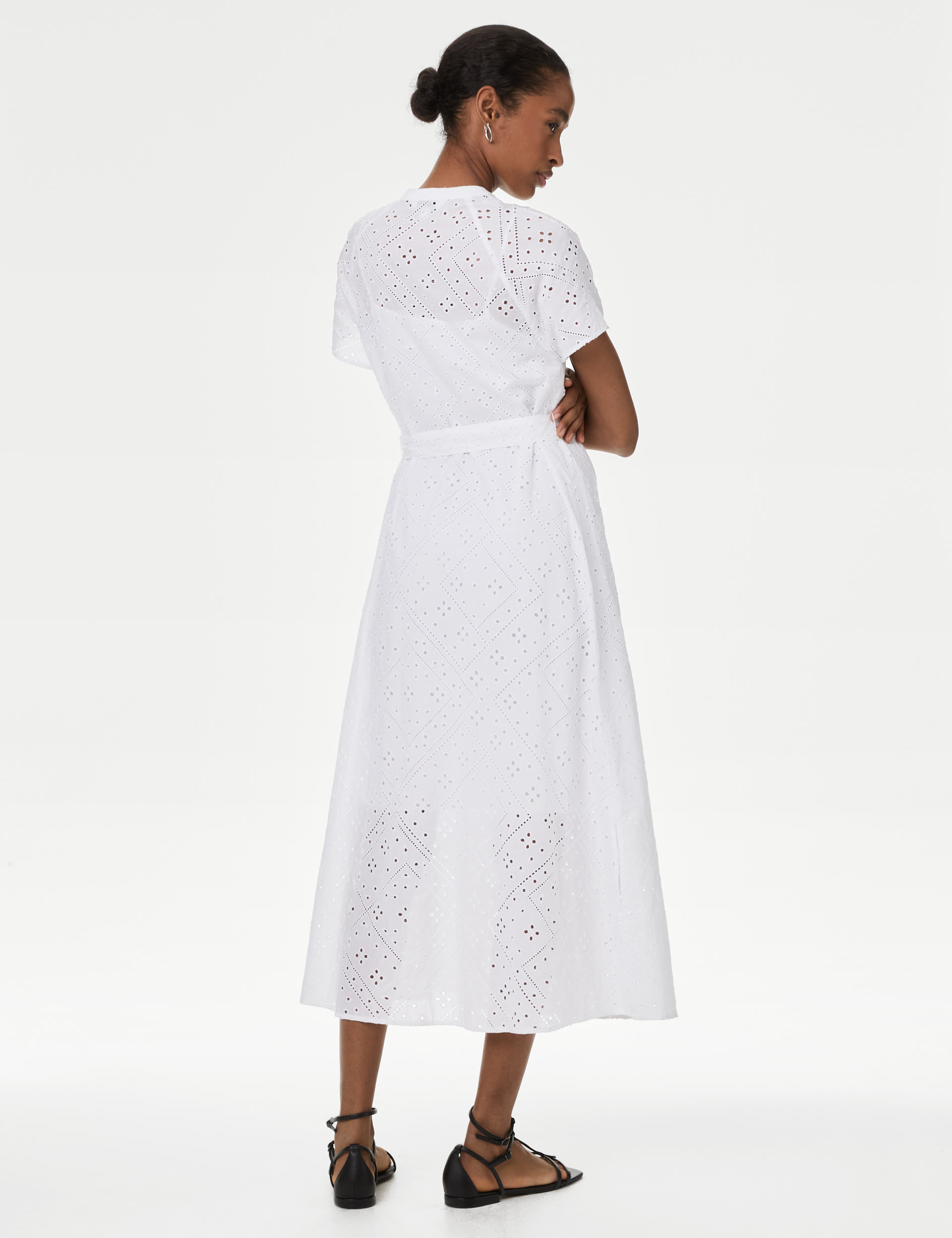 Pure Cotton Broderie Midaxi Shirt Dress 5 of 5