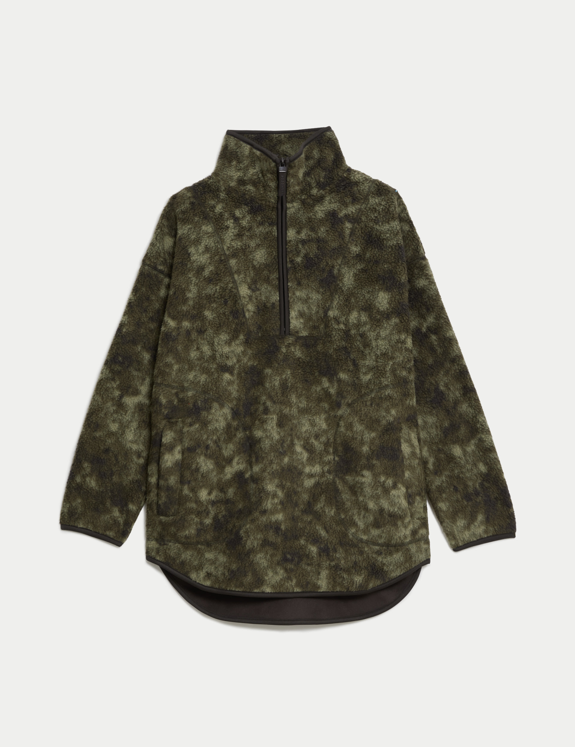 Borg Half Zip Printed Longline Fleece Jacket 2 of 7