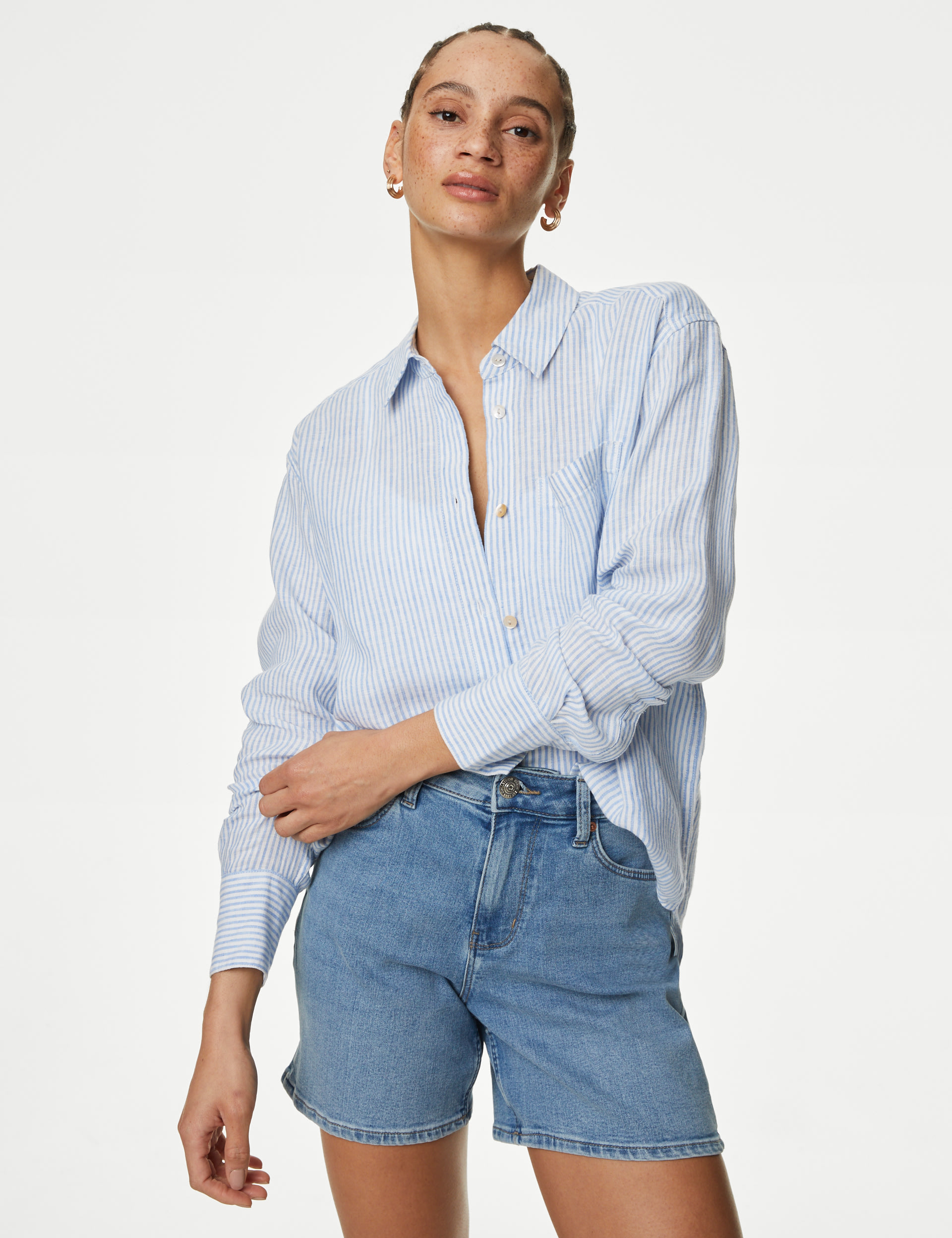 Pure Linen Striped Relaxed Shirt 3 of 5