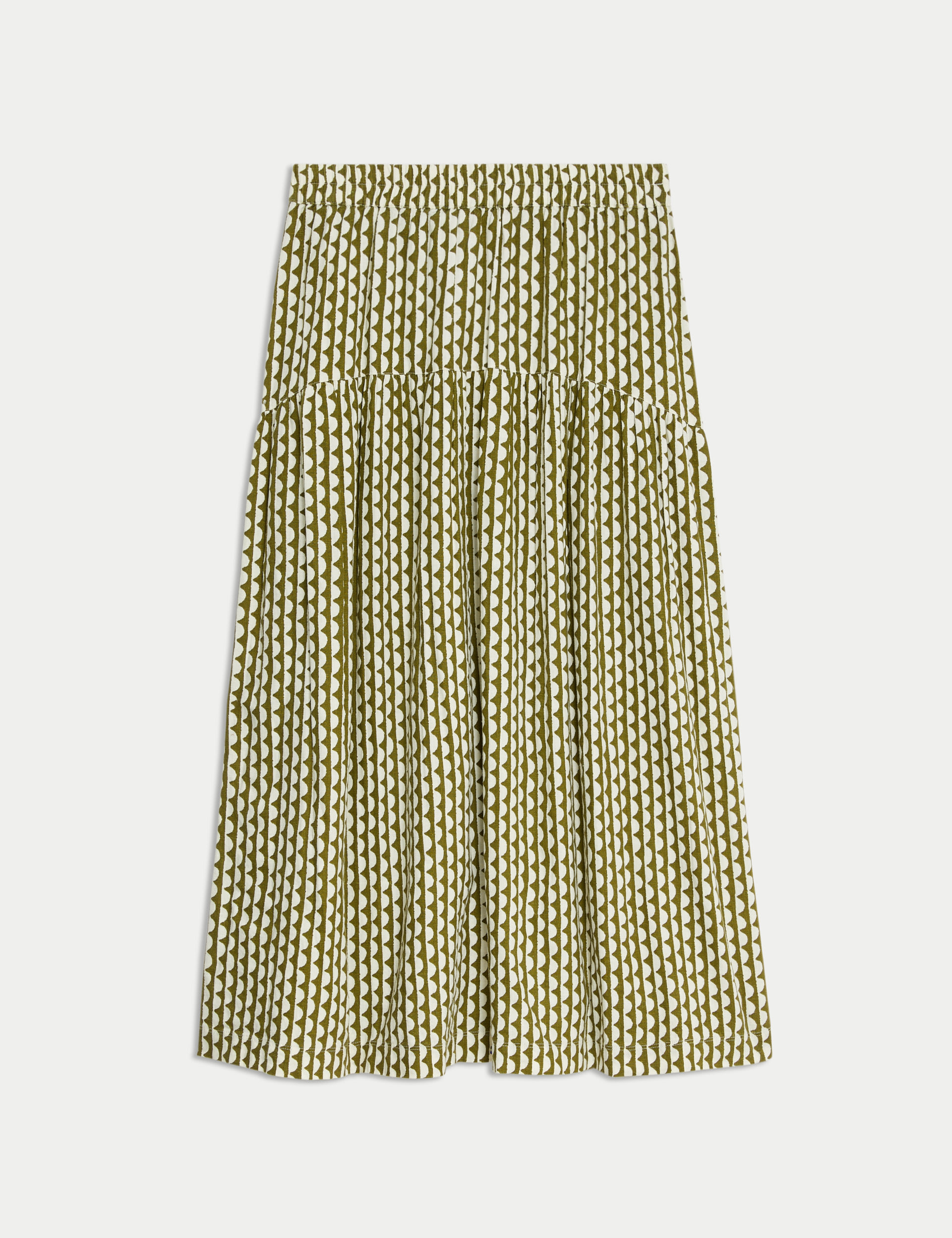 Linen Rich Printed Maxi Beach Skirt 2 of 5